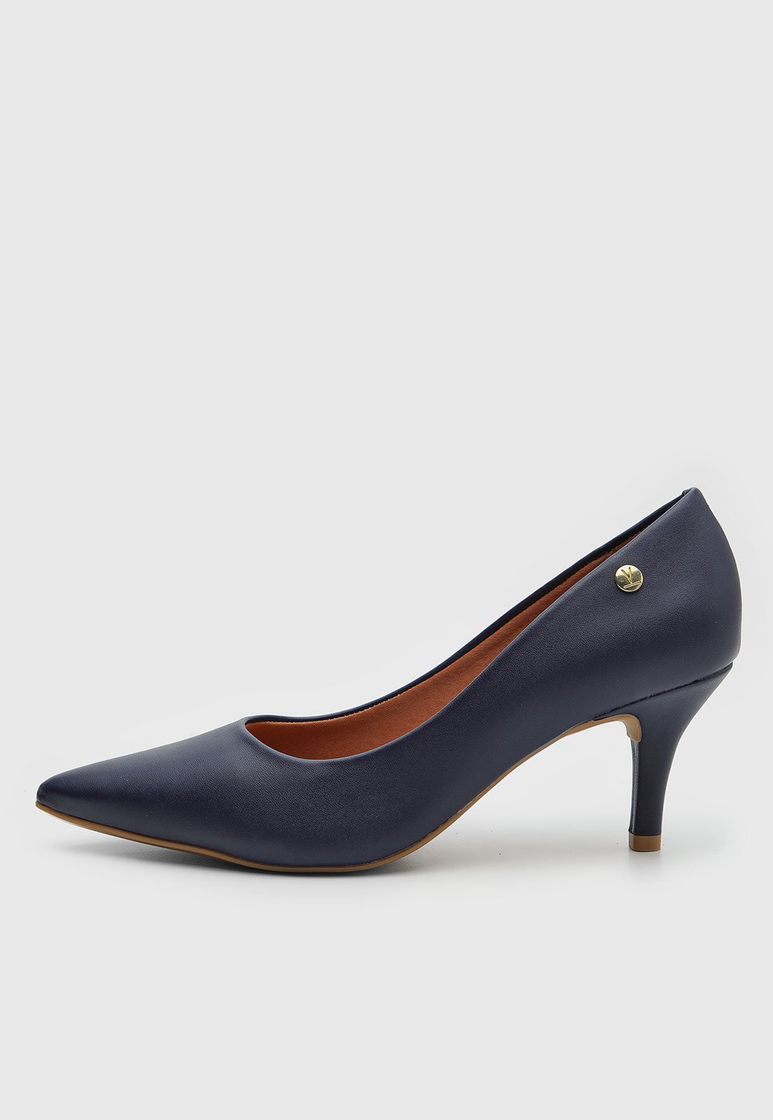 Scarpin Feminino Vizzano Salto Médio Bico Fino Azul Marinho