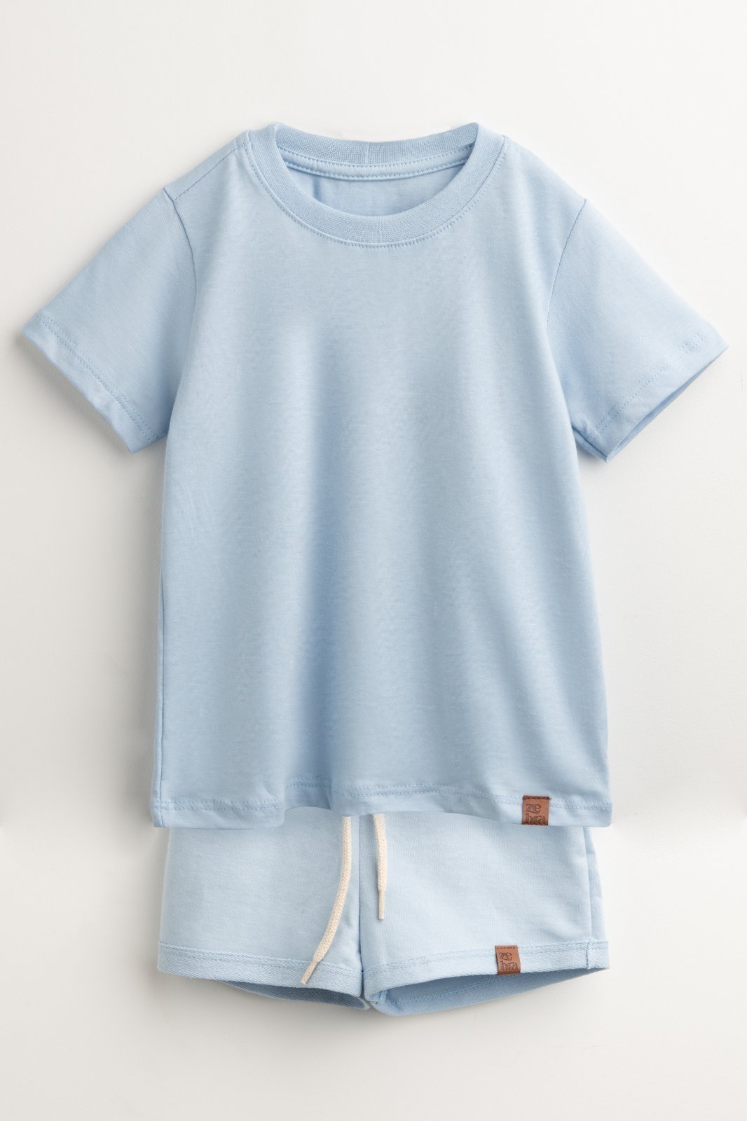 Infantil - Conjunto Unissex Com Camiseta e Short Azul Claro Zebra&Friends
