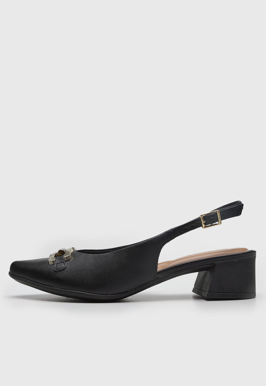 Scarpin Slingback Usaflex Bridão Preto