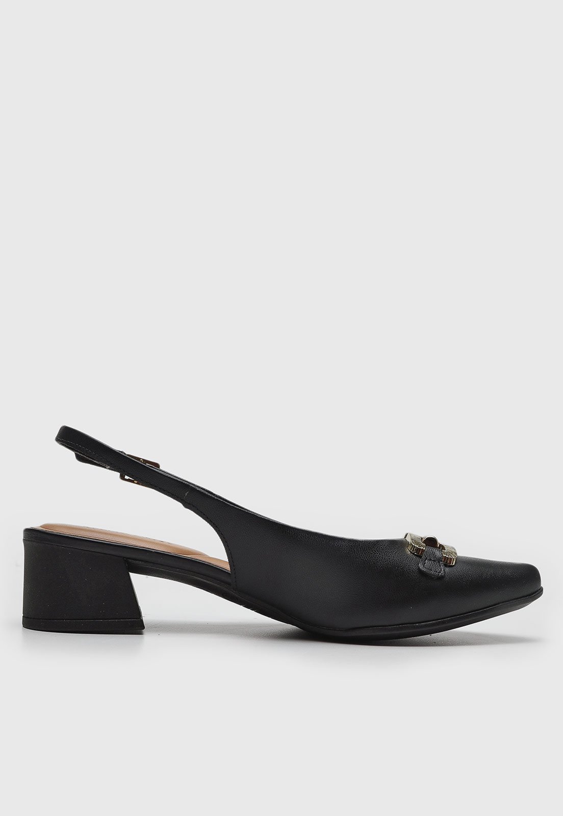 Vista 3 Scarpin Slingback Usaflex Bridão Usaflex preto