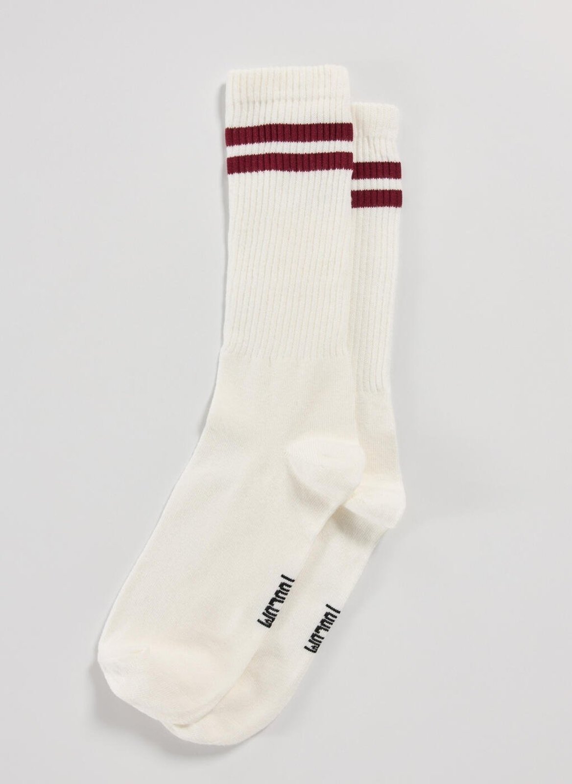 Meia Off-White Listra Bordô