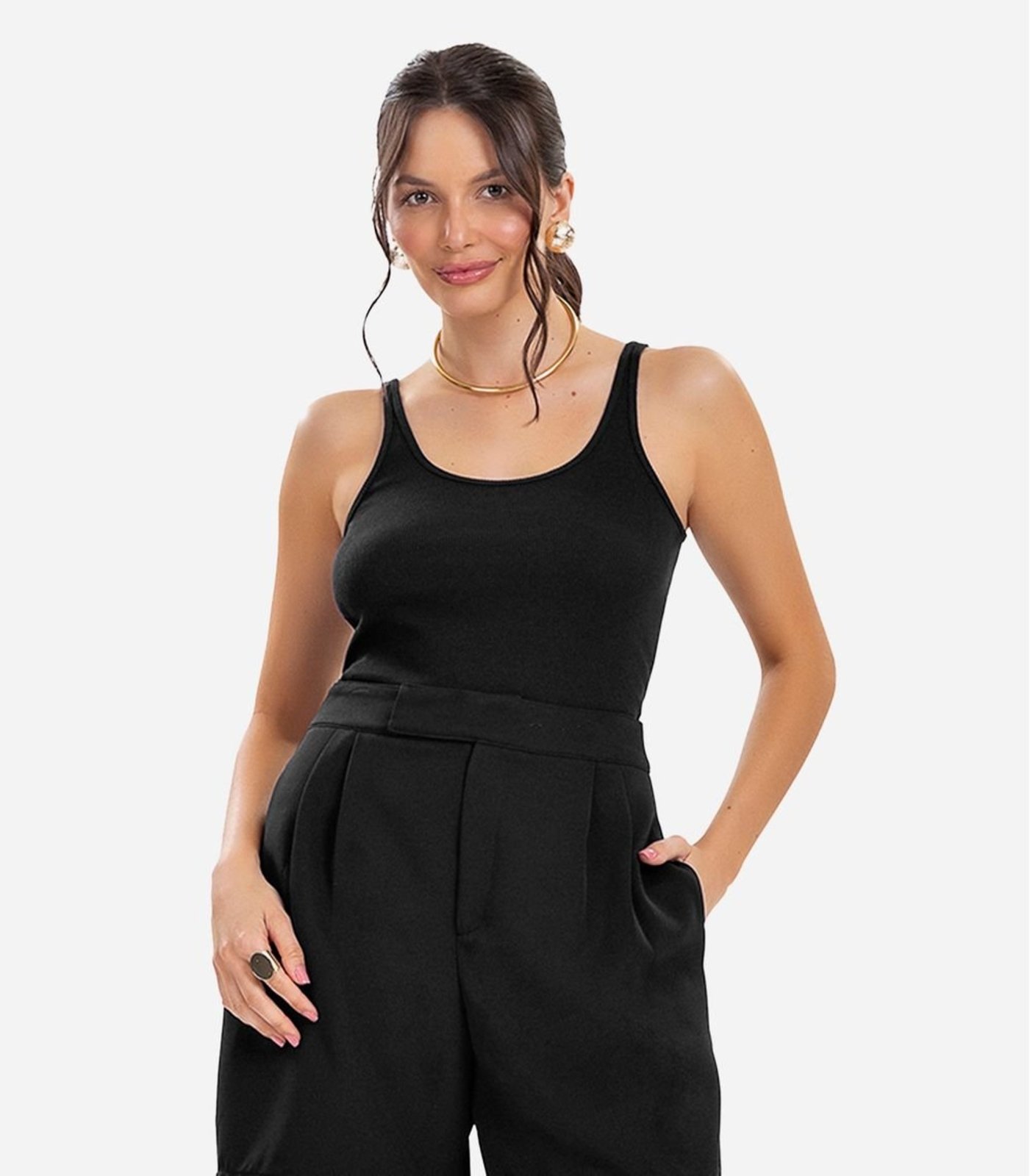 Vista 3 Blusa De Alca Básica Feminina Rovitex Rovitex Básicos rosa Rovitex Básicos rosa