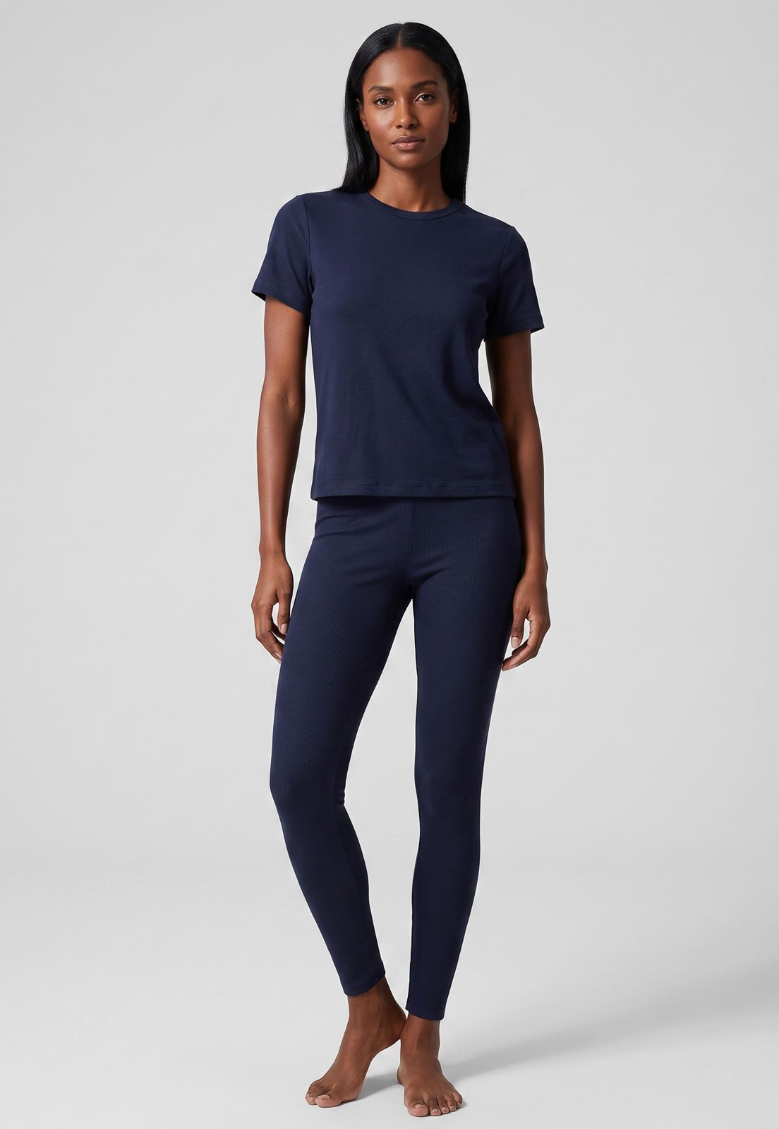Conjunto Pijama Longo Feminino Hering Algodão Azul