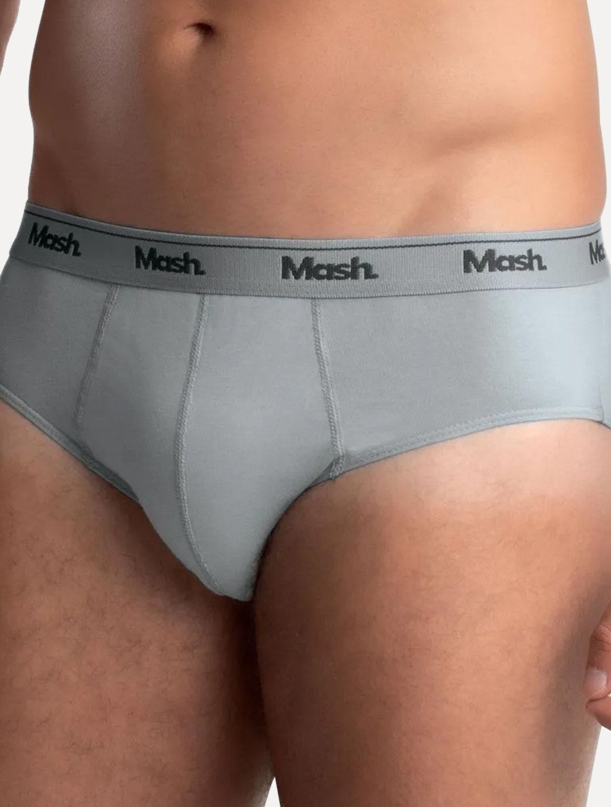 Vista 3 Cueca Mash Slip Cotton Basic Claro cinza MASH cinza
