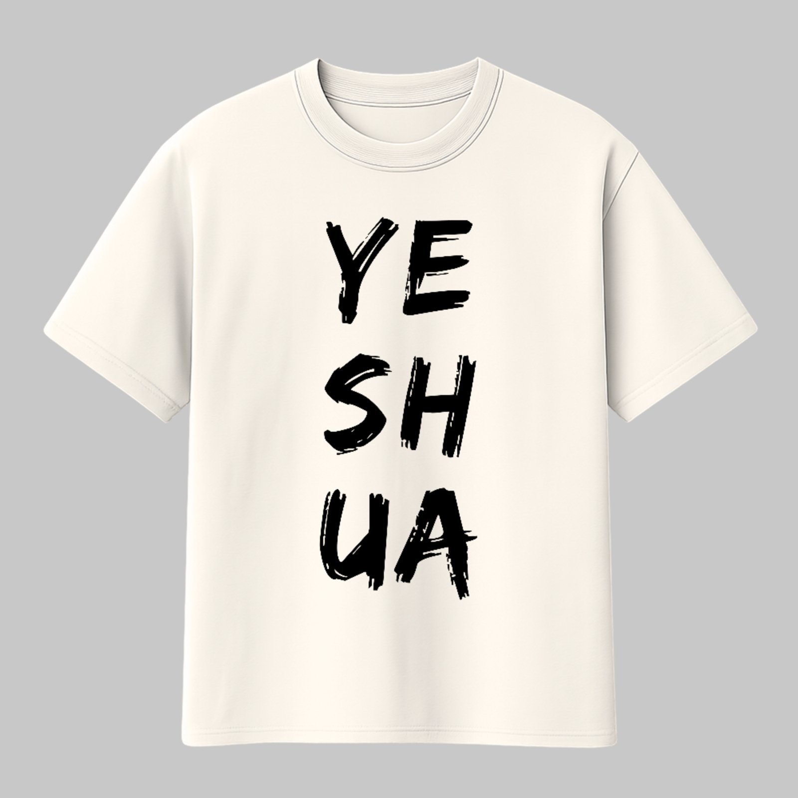 Camiseta Básica Yeshua Fé Cristã Estilo Street Moderno Off White