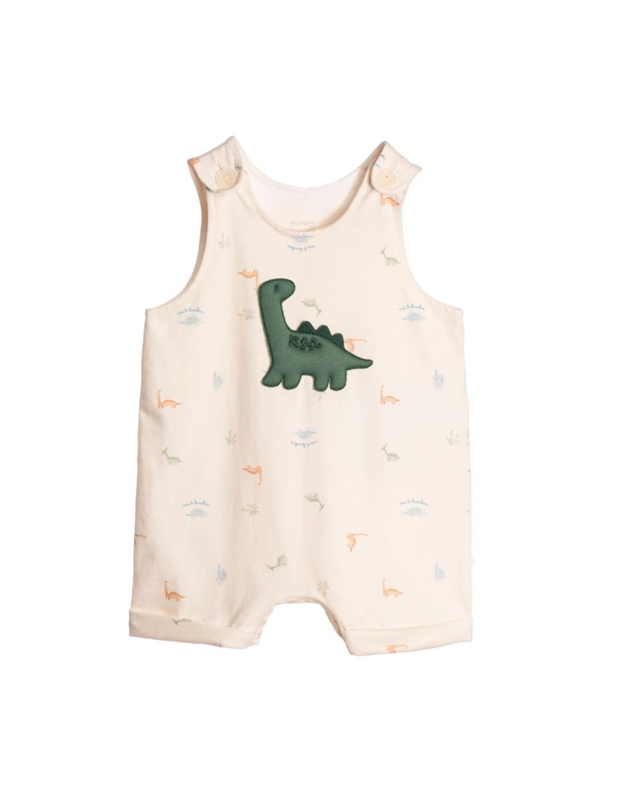 Infantil - Macacão curto cotton estampado dinos