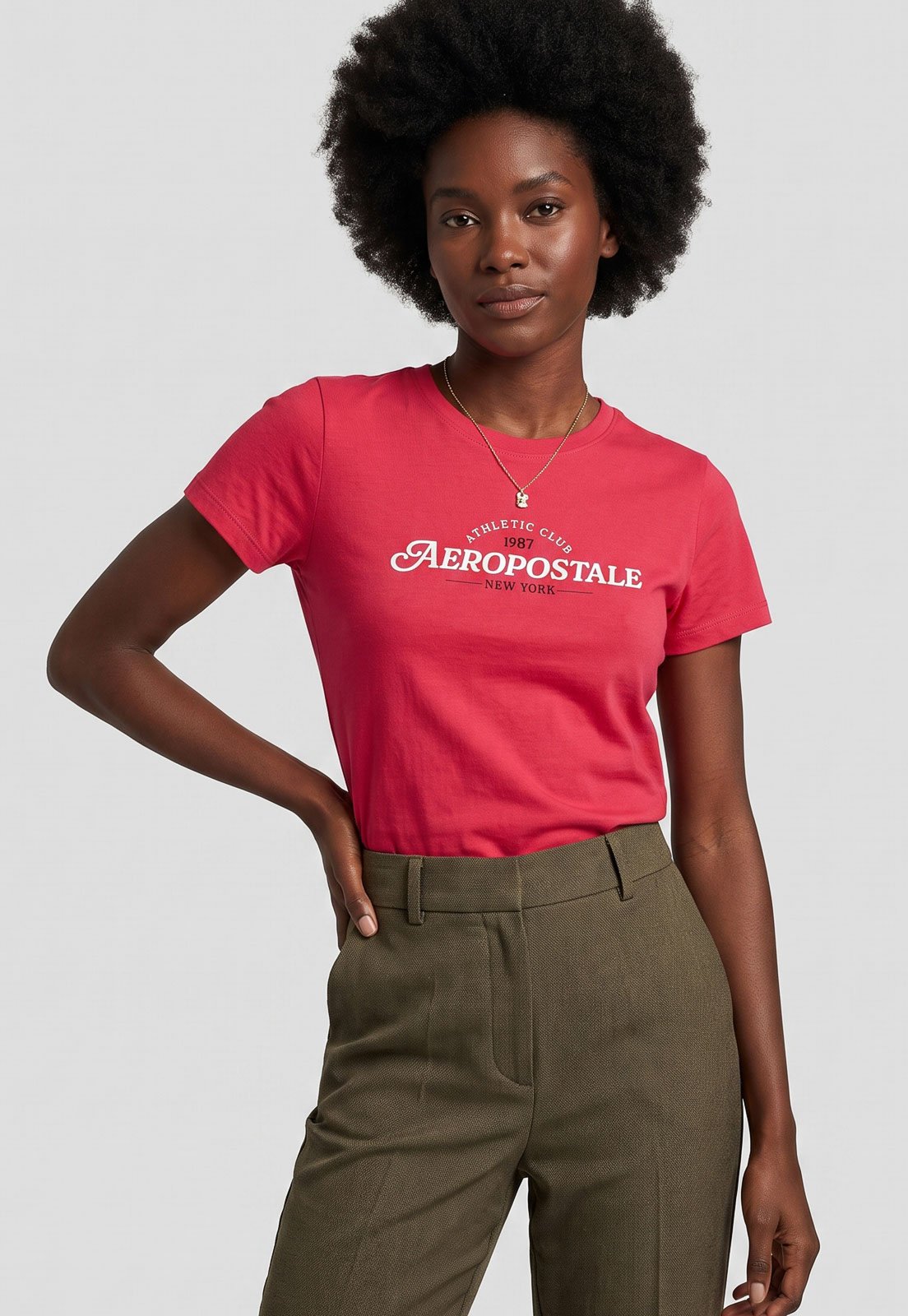 Camiseta Feminina Aeropostale Estampa Logo Rosa