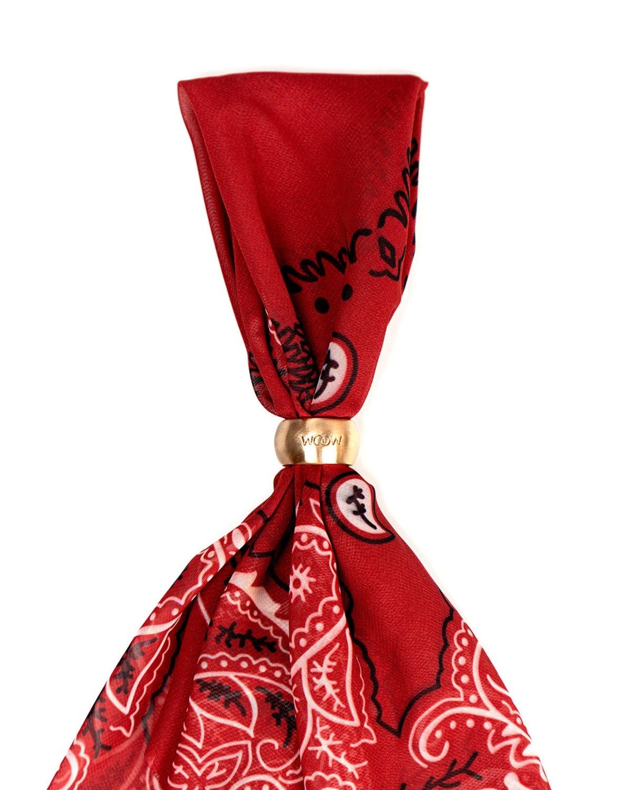 Lenço Voal Paisley Vermelho