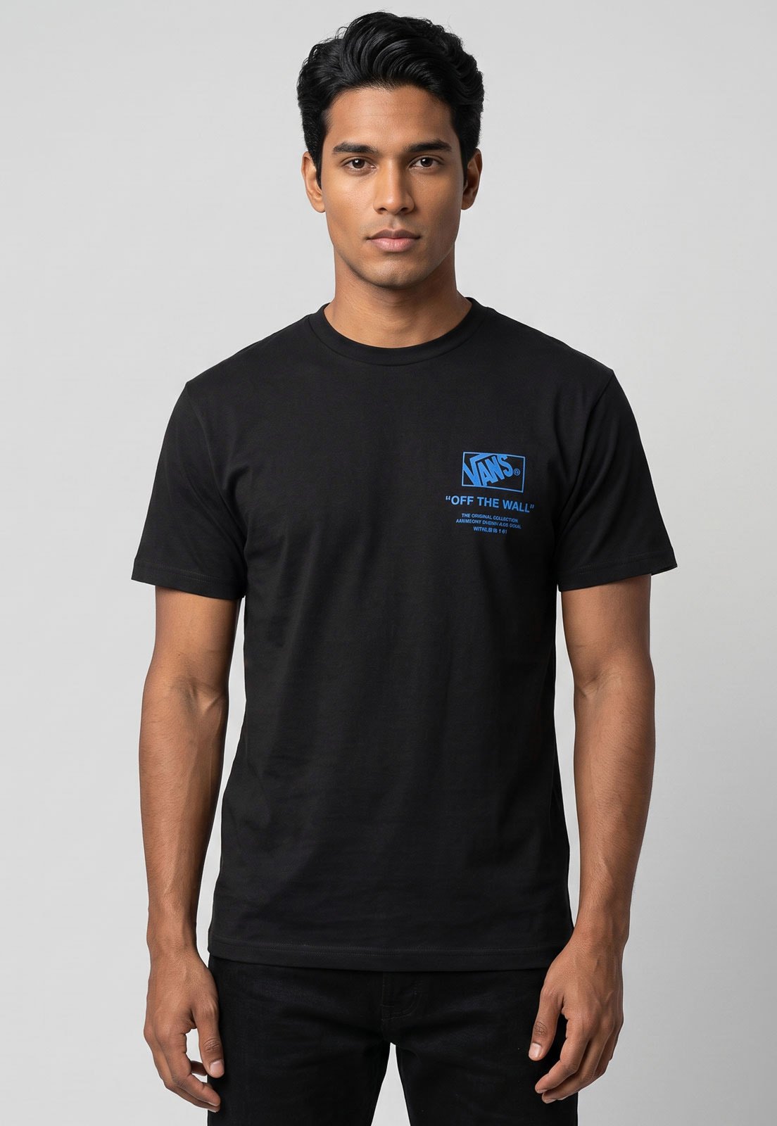 Camiseta Masculina Vans Stacked Hi SS Tee Preta