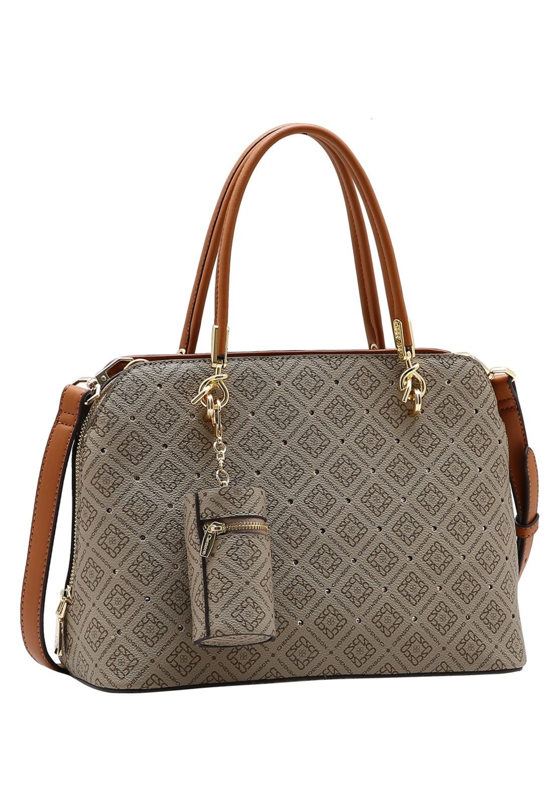 Bolsa Feminina Chenson Mão Monograma Luxo 3485463 Natural