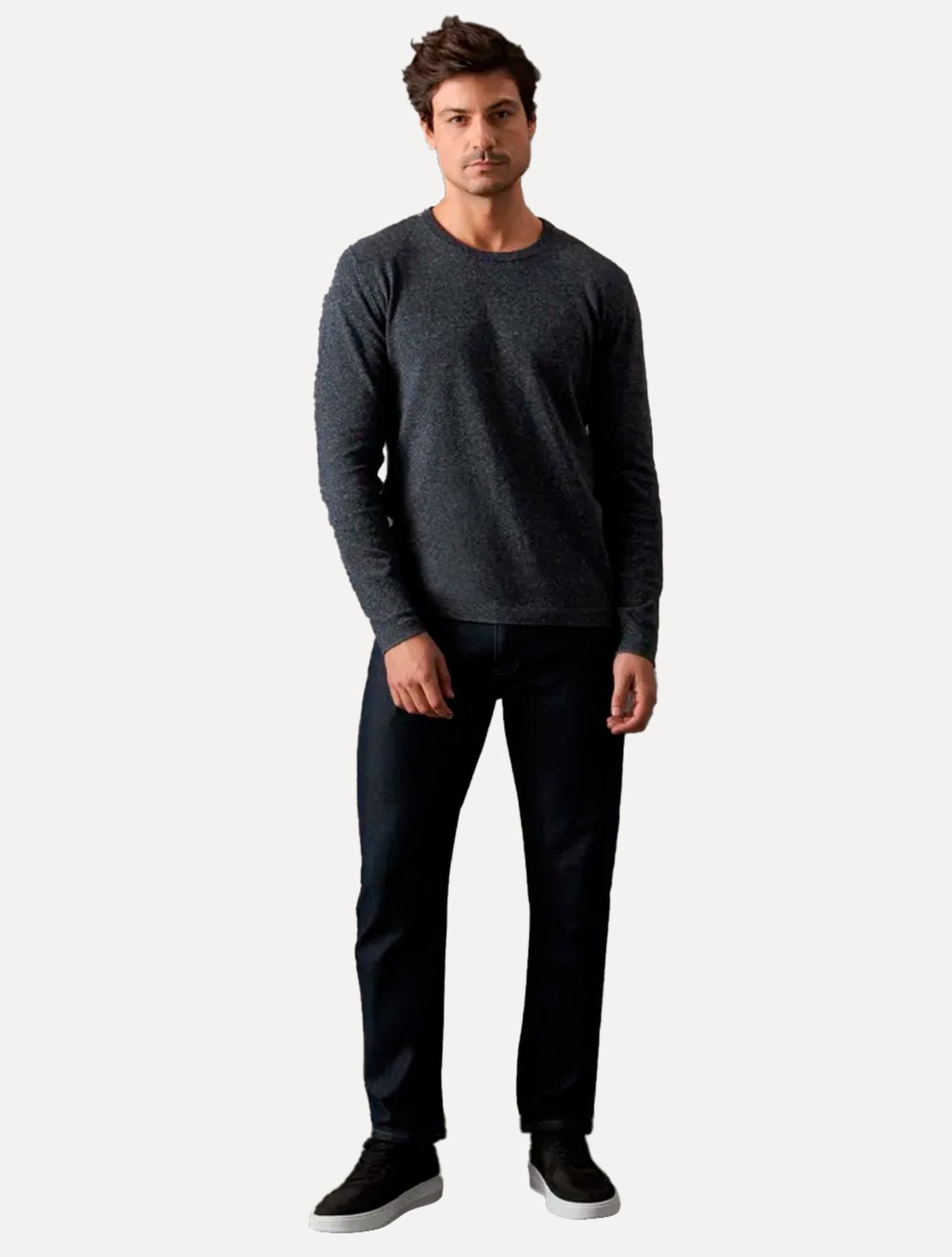 Suéter Calvin Klein Jeans Masculino Tricot Gola Careca com Logo Preto