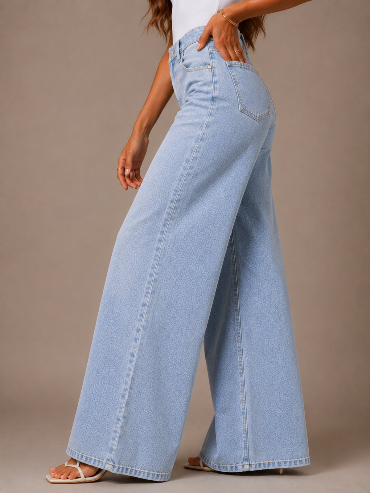 Calça Wide Leg Feminina Mys Jeans Cintura Alta Modelagem Premium Confortável