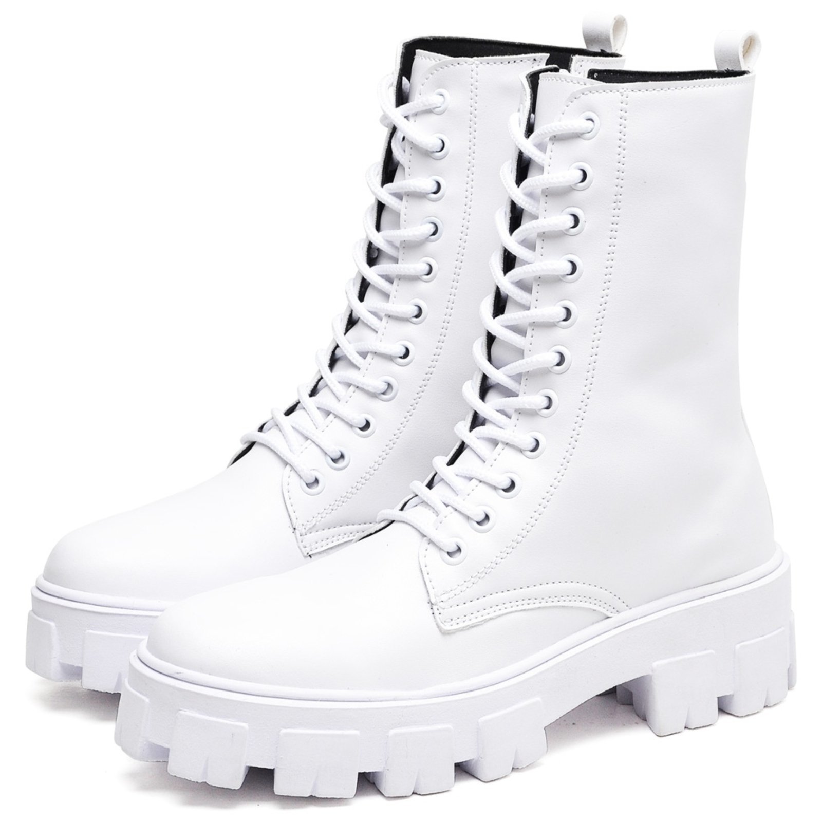 Bota Coturno Feminino Cano Alto Glock DUBUY 1801FG Branco