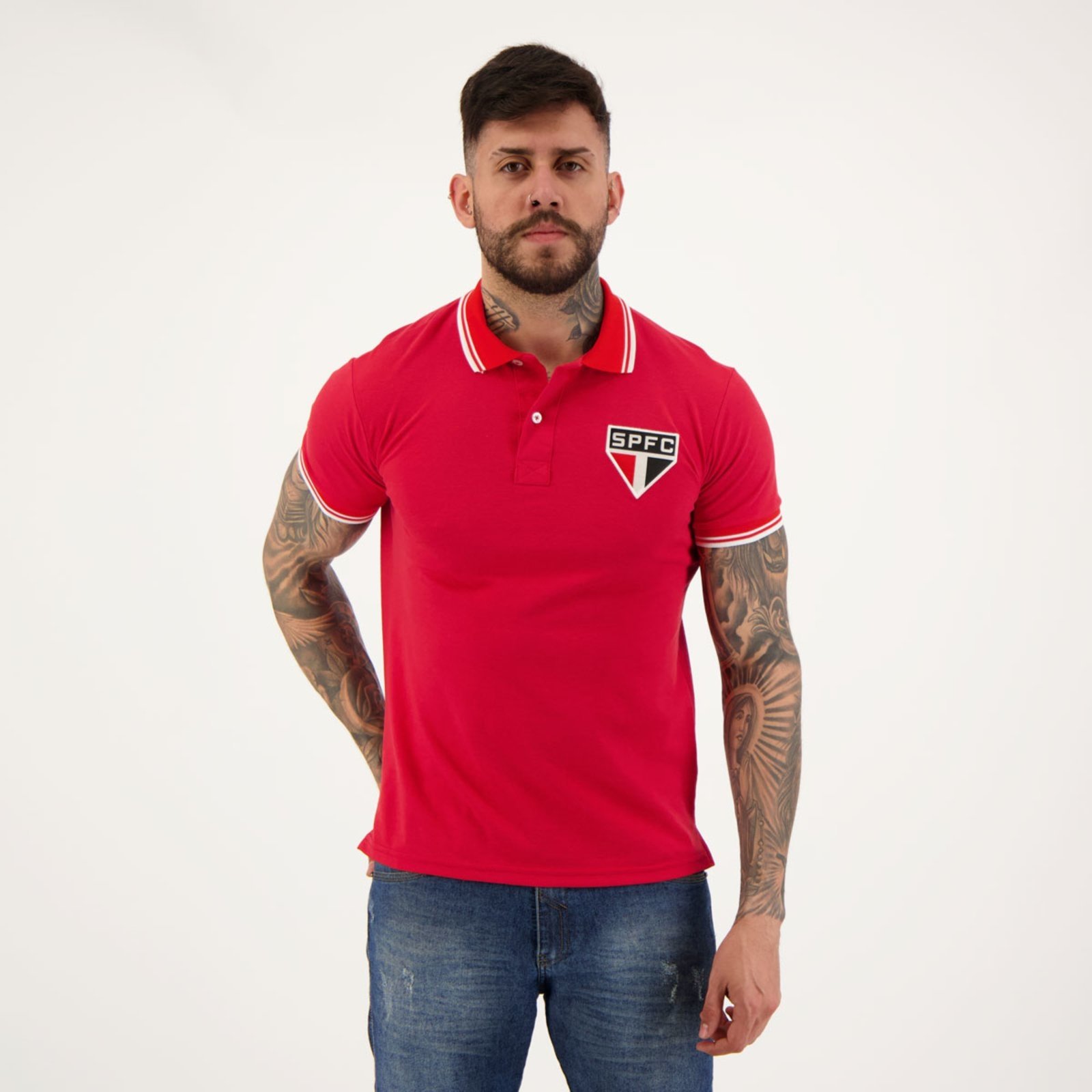 Polo São Paulo Stripe Vermelha