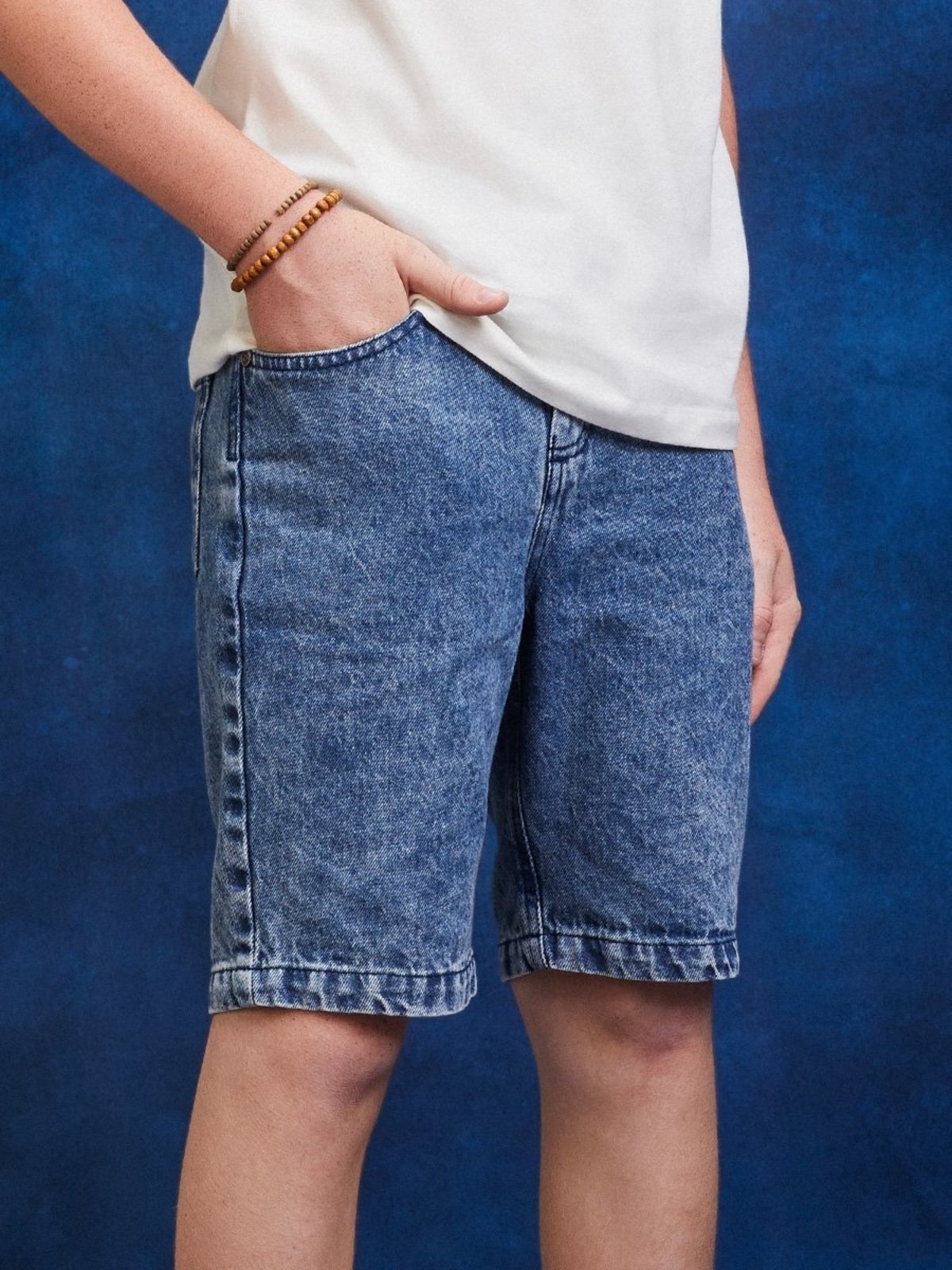 Infantil - Bermuda Jeans Azul Escuro