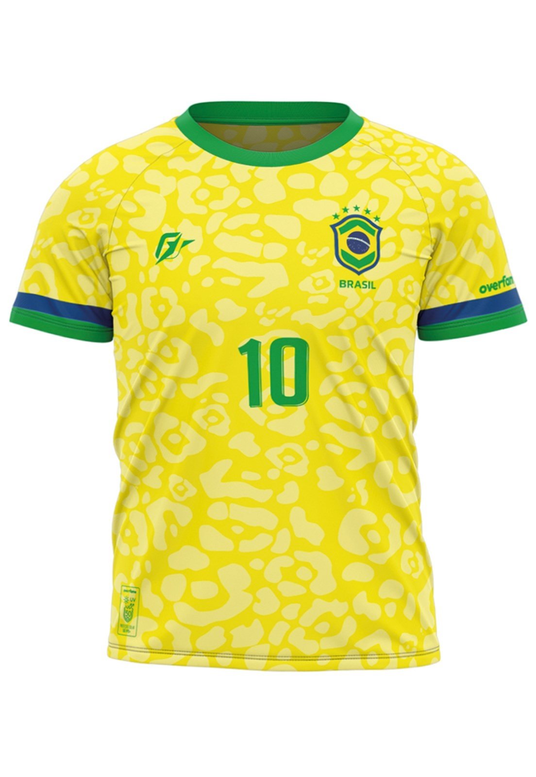 Camiseta Filtro UV Brasil Canarinho Amarelo Copa Torcedor Onça