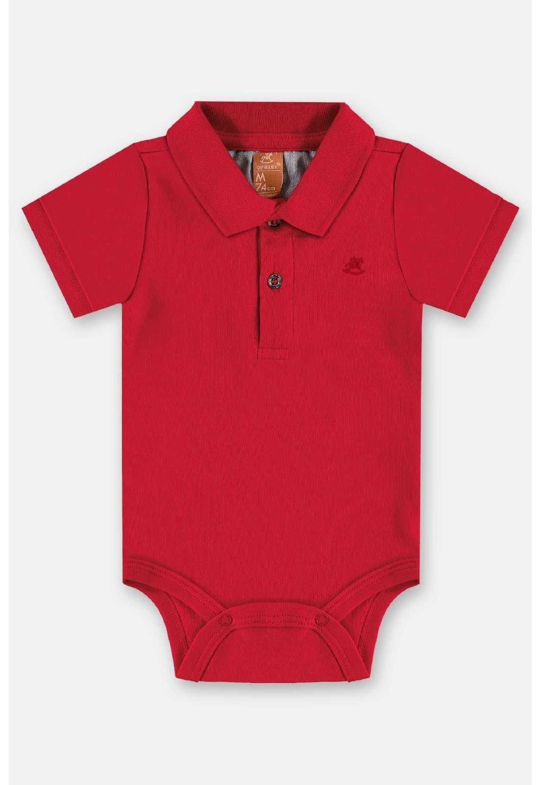 Infantil - Body Polo em Suedine Menino Up Baby Vermelho