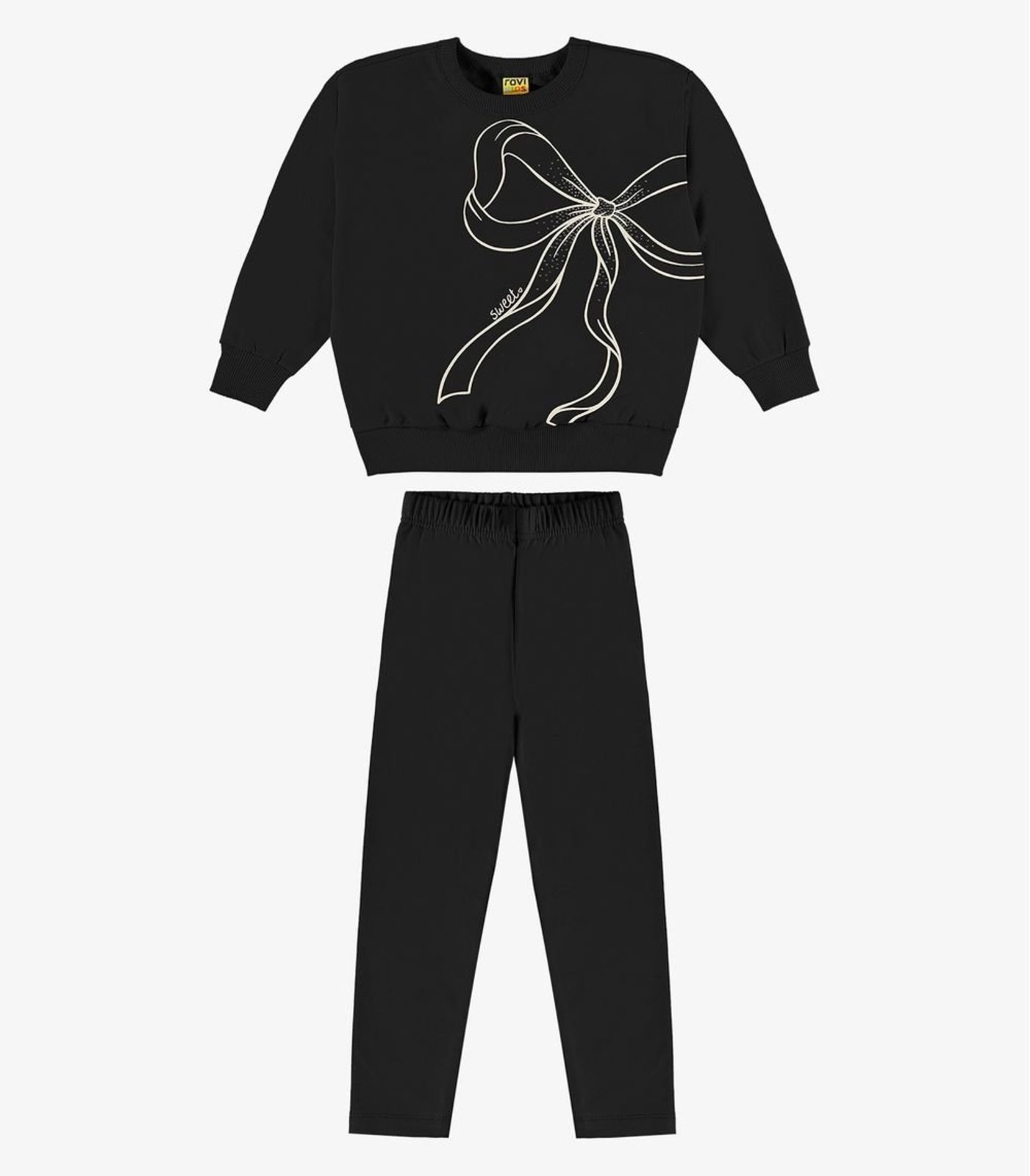 Infantil - Conjunto Blusão com Legging Rovi Preto