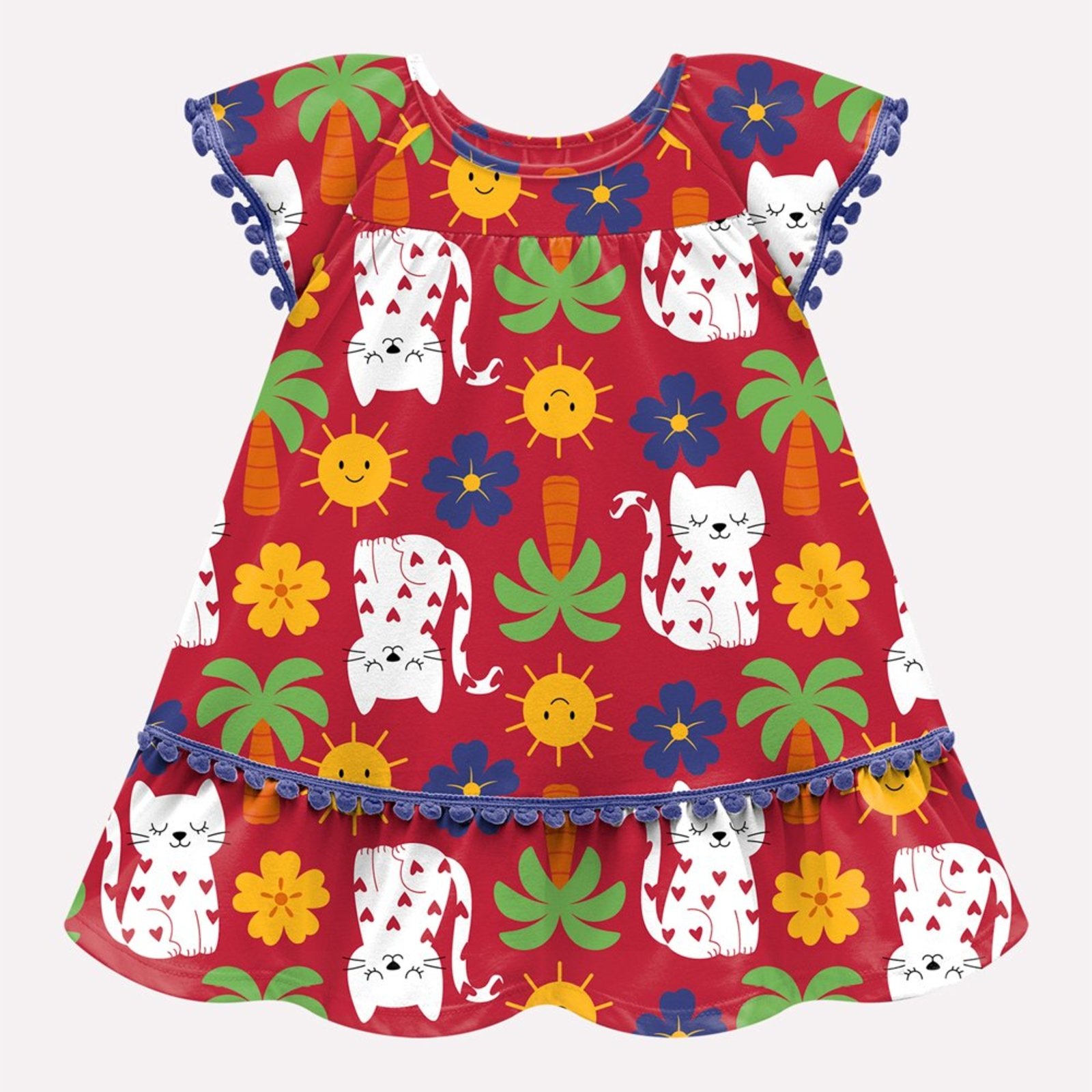 Infantil - Vestido Menina Gatinhos Kyly