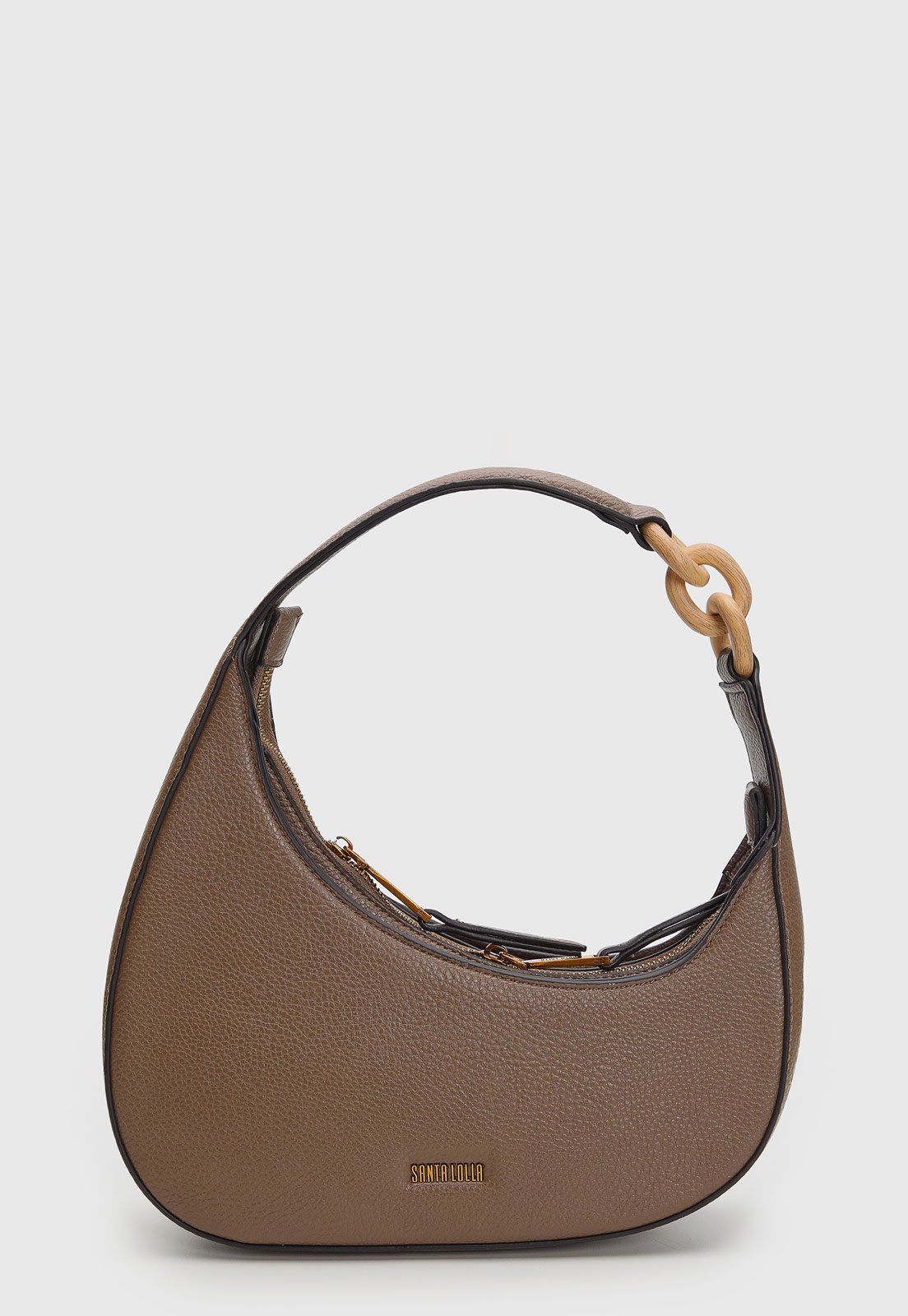Bolsa Média Feminina Santa Lolla Meia-Lua Marrom
