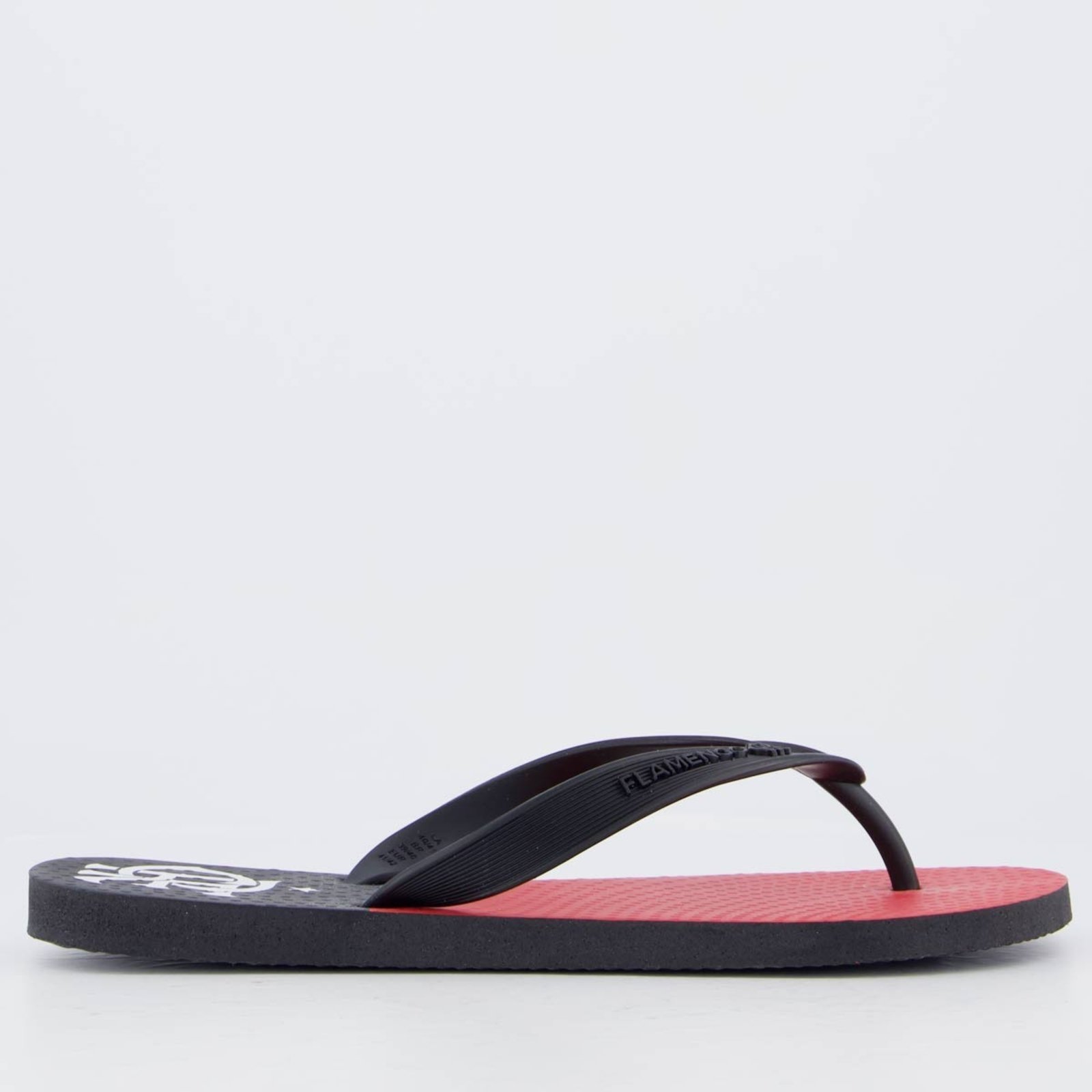 Vista 3 Chinelo Flamengo I 1895 e Vermelho Neorubber preto Neorubber preto