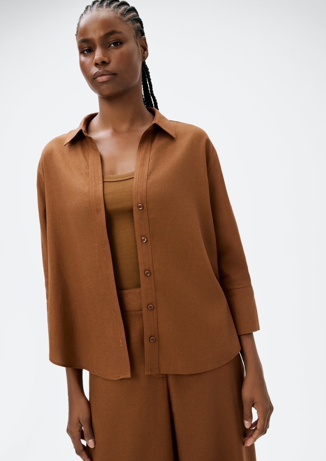 Camisa Feminina Manga 7/8 Com Linho Hering