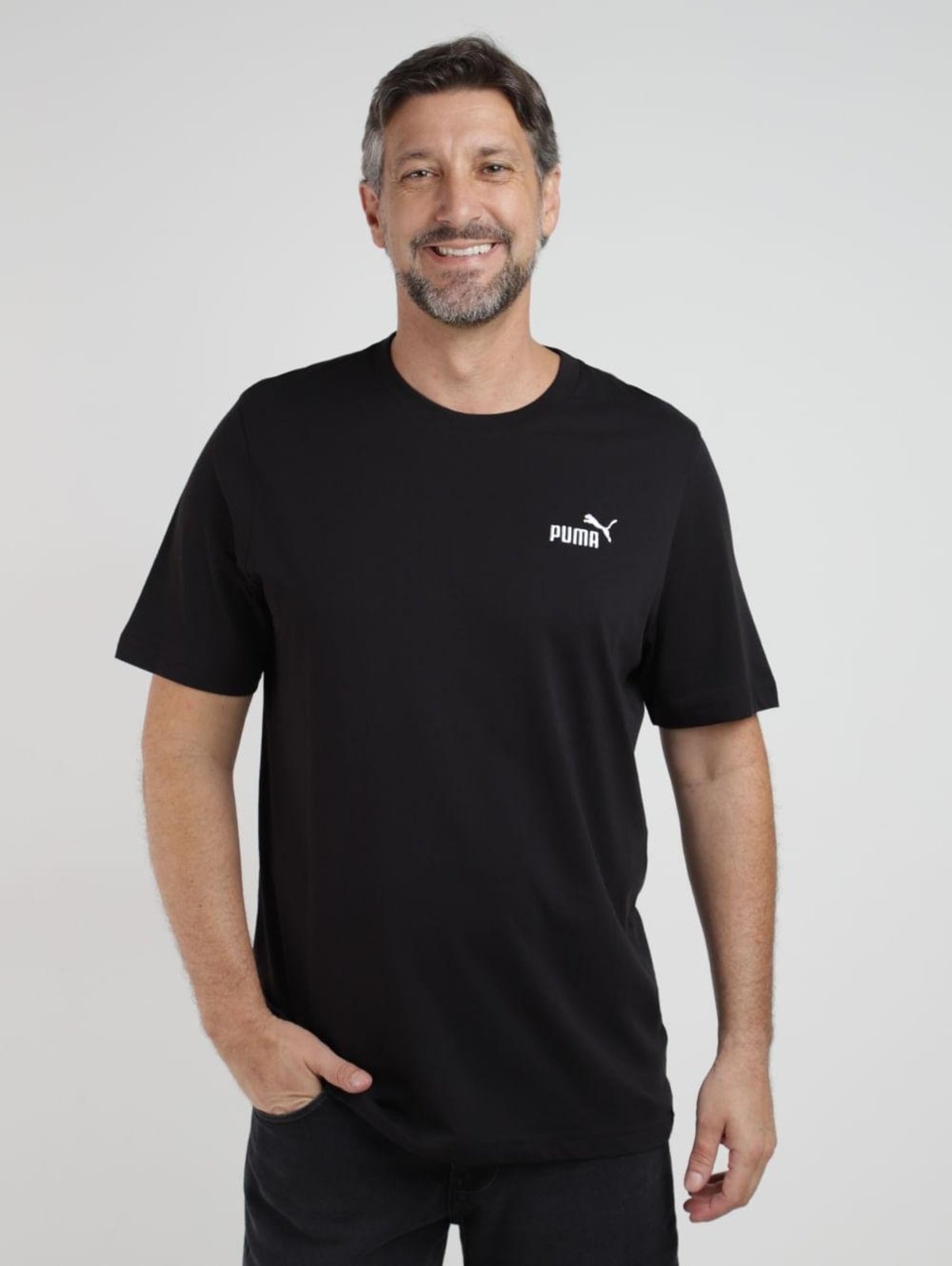 Camiseta Manga Curta Puma Masculina PRETO