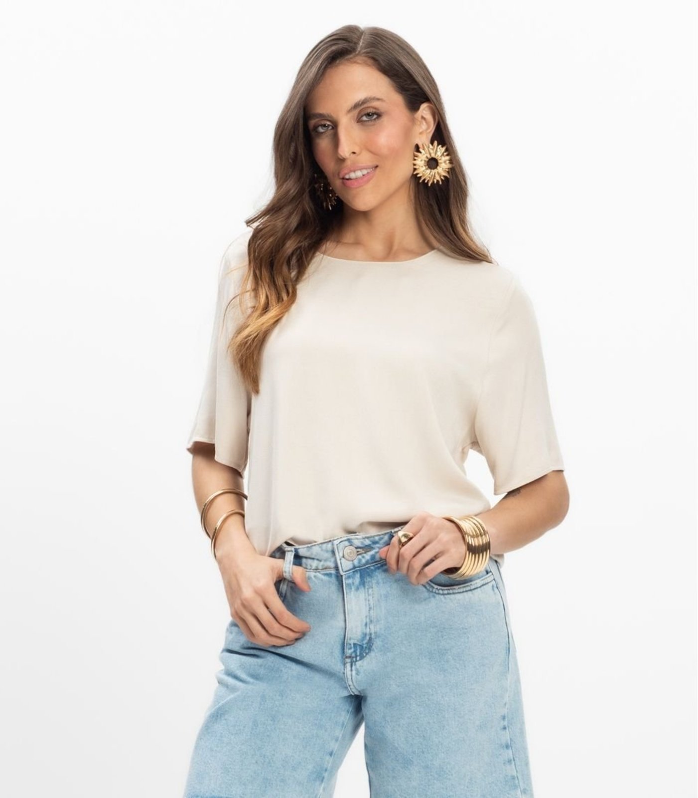 Vista 2 Blusa Viscose Double Feminina Endless preto Endless preto