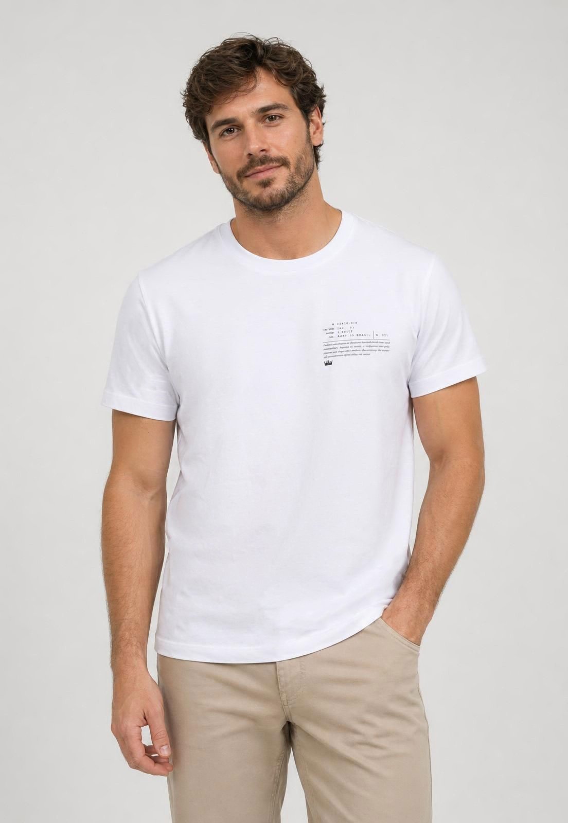 Camiseta Masculina Osklen Gola Redonda Branca