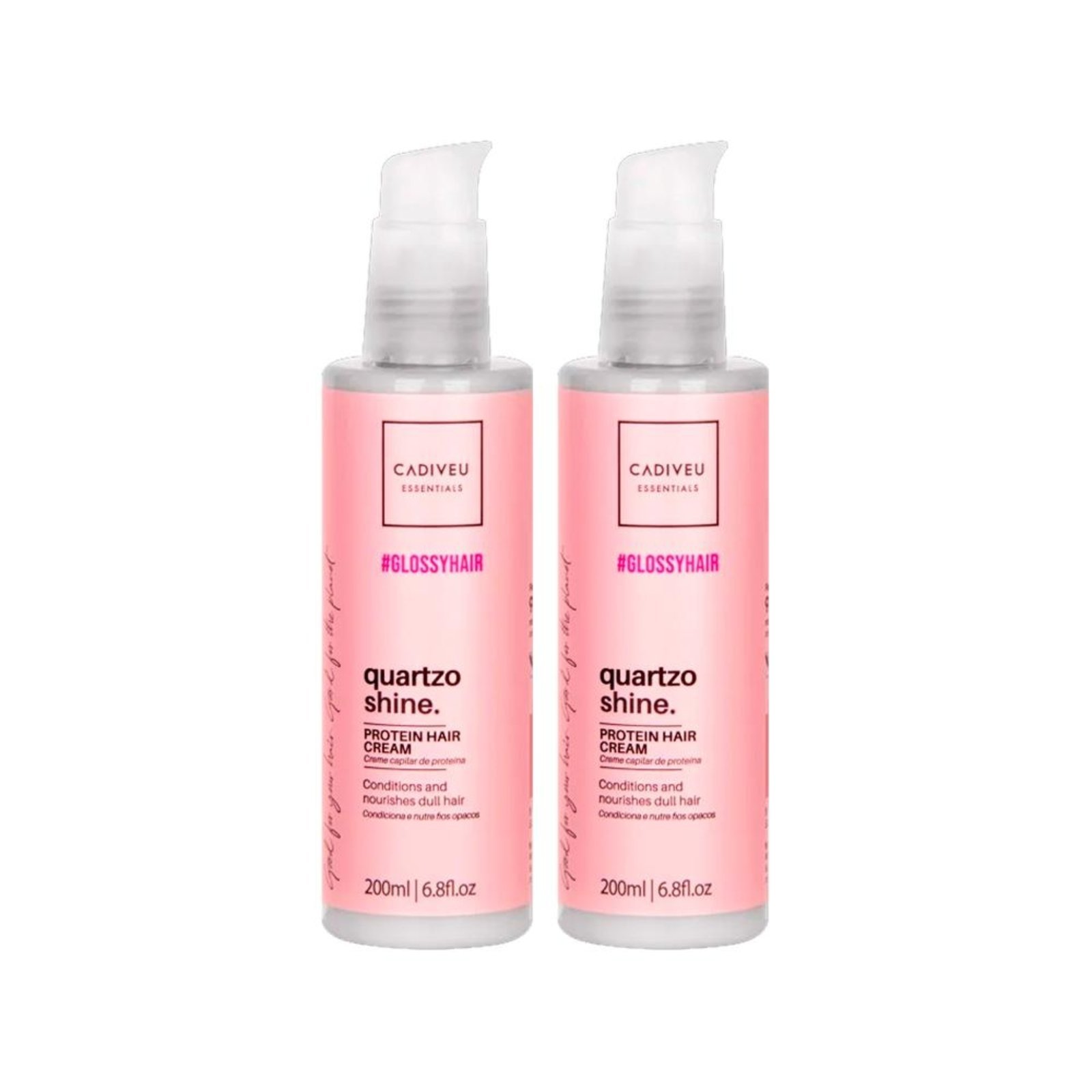 Vista 2 Kit Cadiveu Essentials Quartzo Shine - Proteína Brilho - 2 Unidades Cadiveu Professional incolor Cadiveu Professional incolor