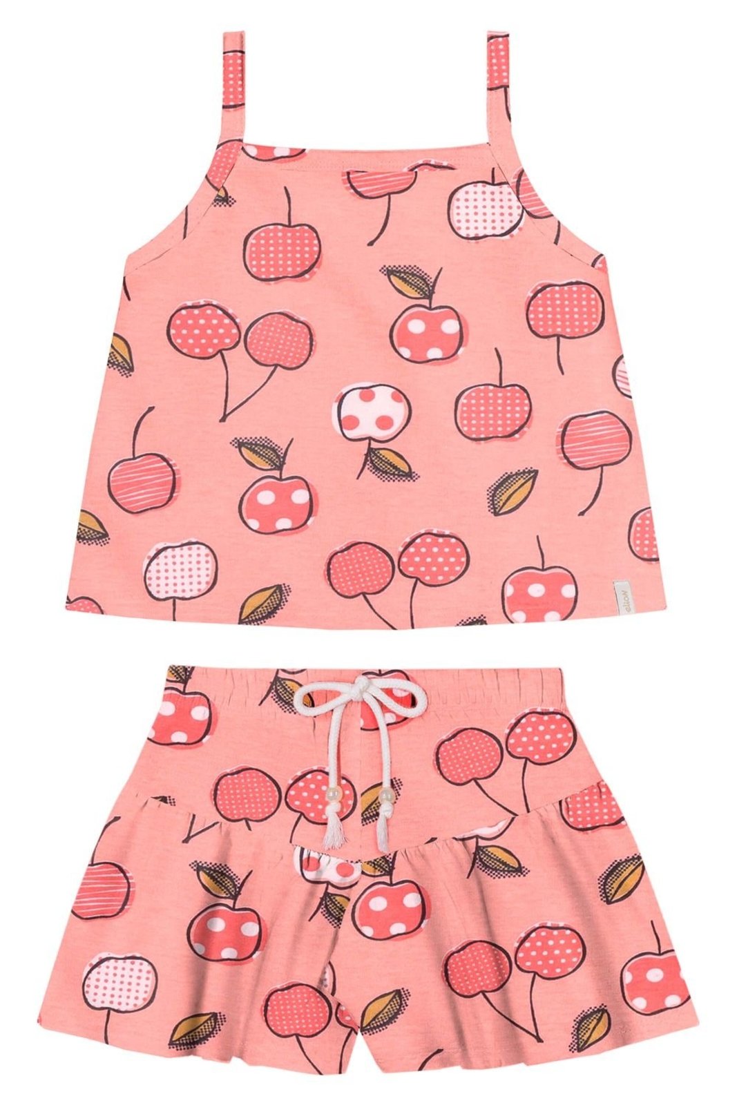 Infantil - Conjunto Curto Menina Cerejas Elian Rosa