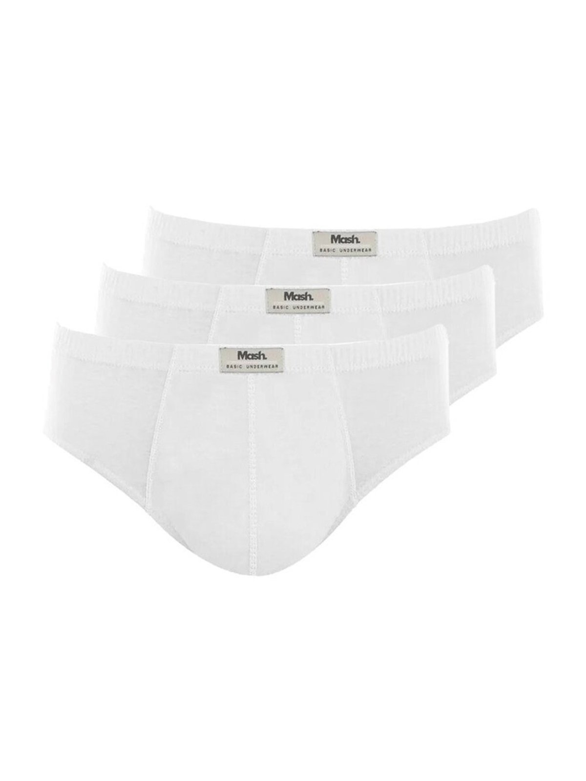 Kit com 3 Cuecas Slip Mash 074.58 Plus Size Branco
