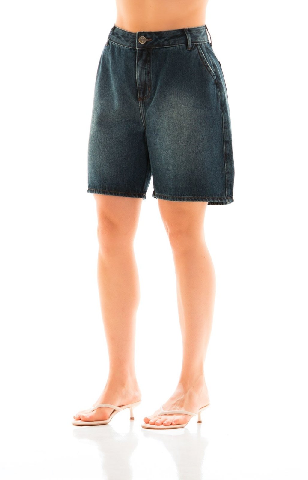 Bermuda Jeans Feminina Arauto Mom Brown