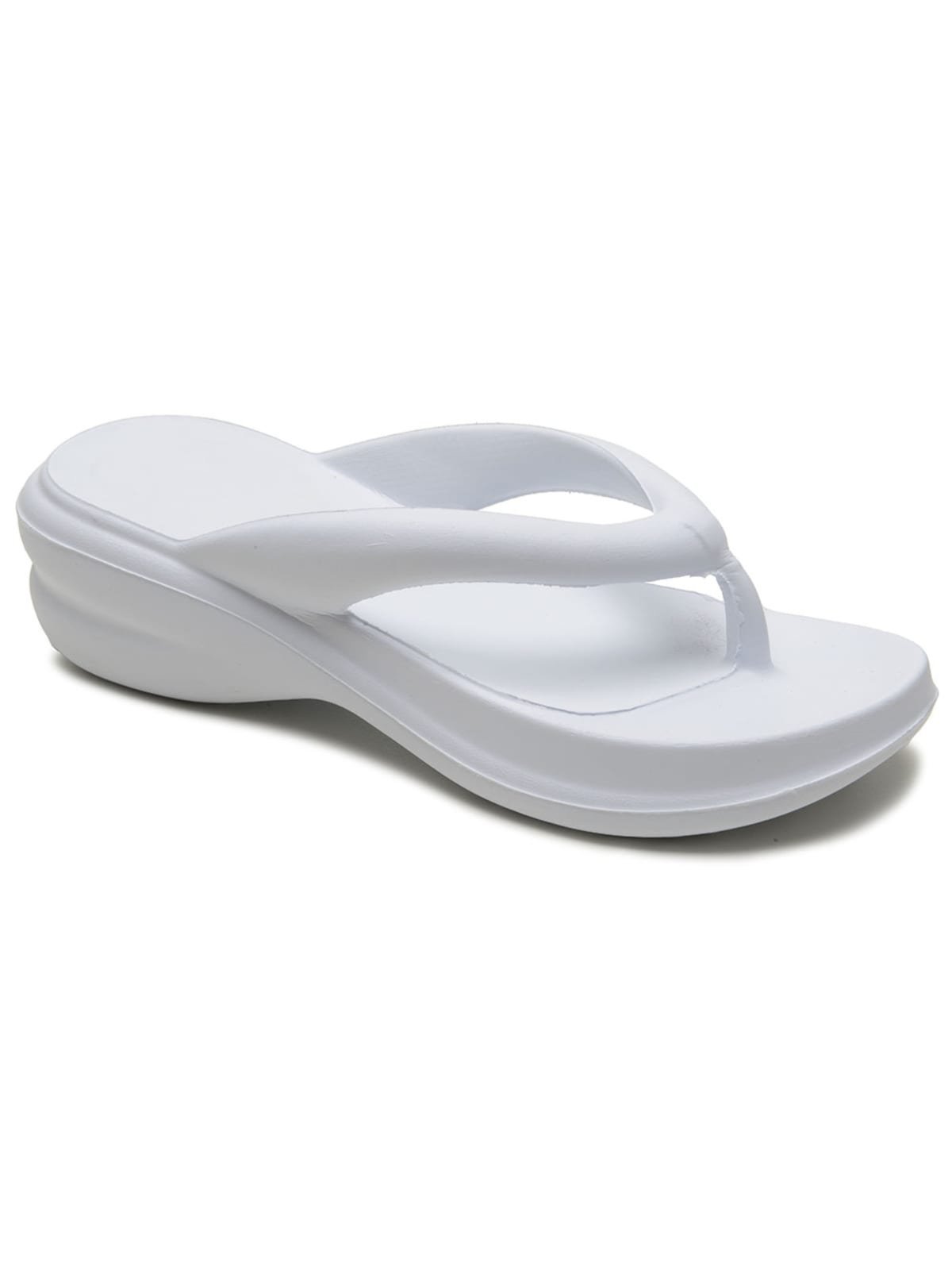 Chinelo Tamanco Anabela Feminino EVA Plataforma Confortável Branco