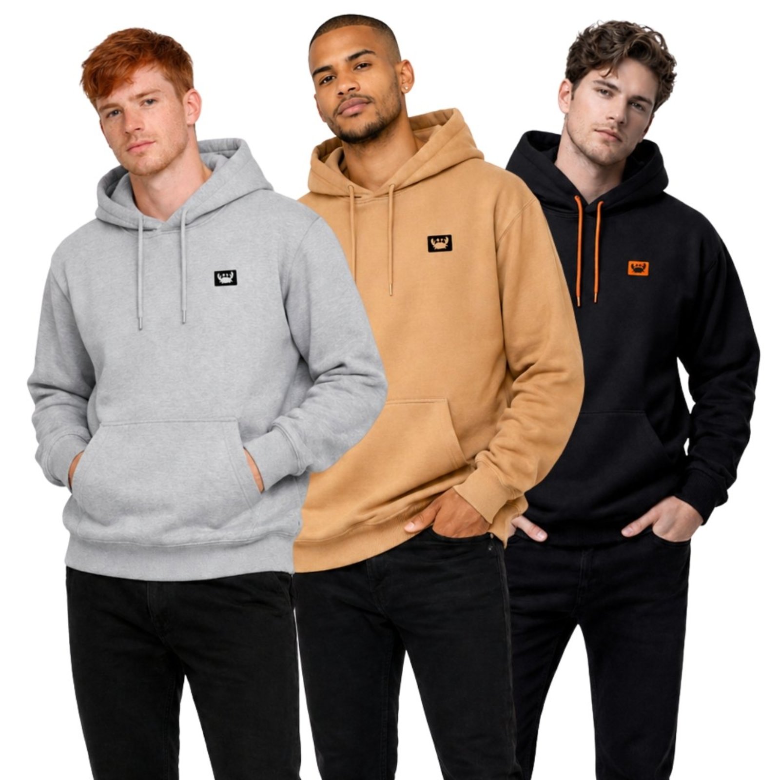 Kit 3 Blusa de Frio Moletom Casaco Canguru Fechado Com Capuz Inverno Estiloso Relaxado