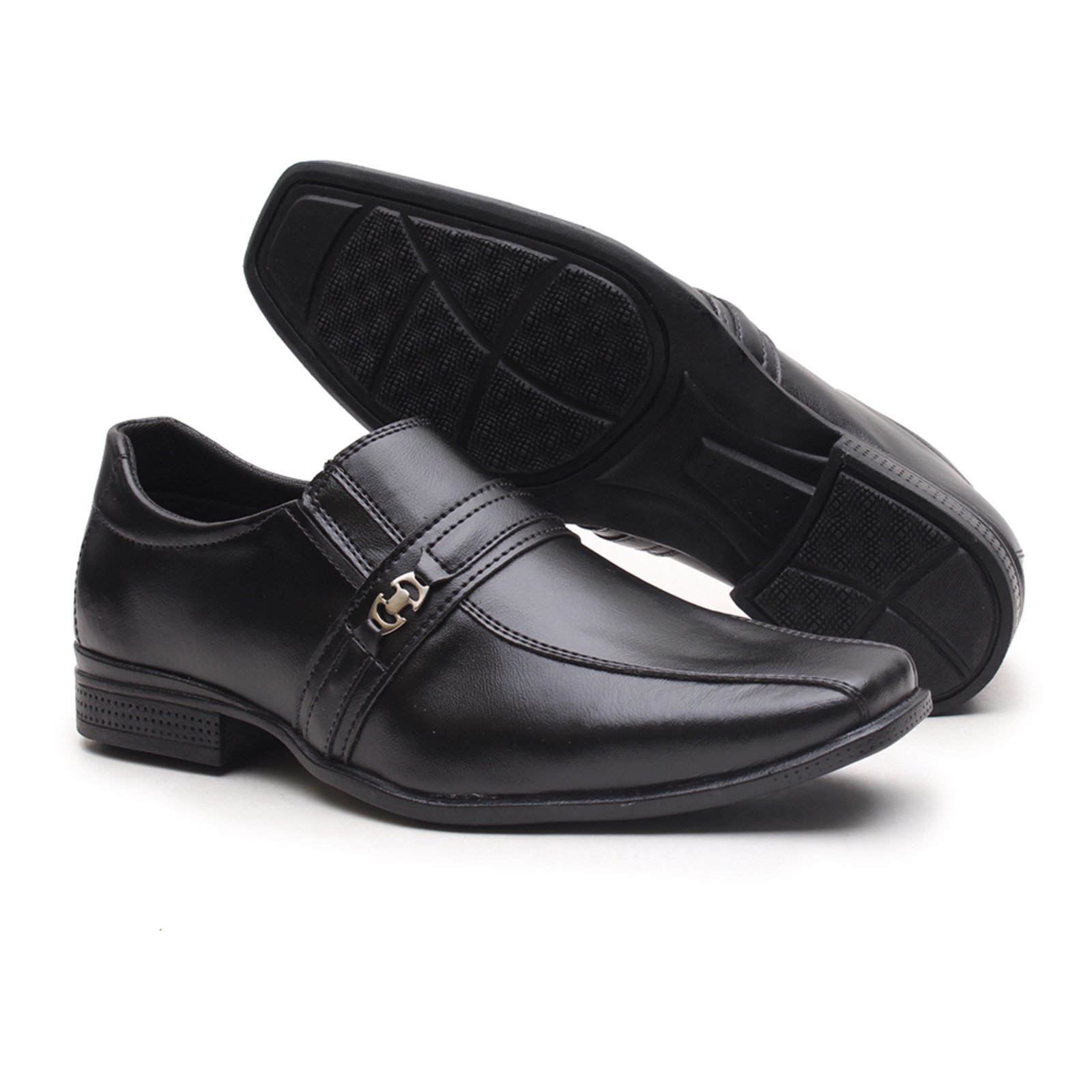 Vista 3 Sapato Social Masculino Com Metal Lateral Miletto preto Miletto preto
