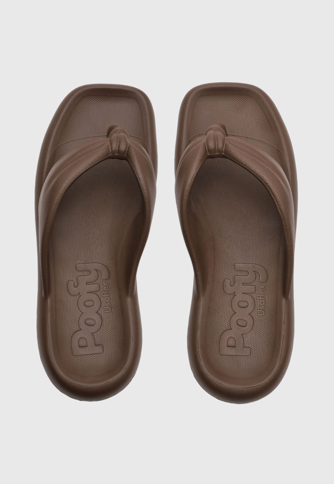 Chinelo Dedo Feminino Usaflex Tiras Largas Marrom