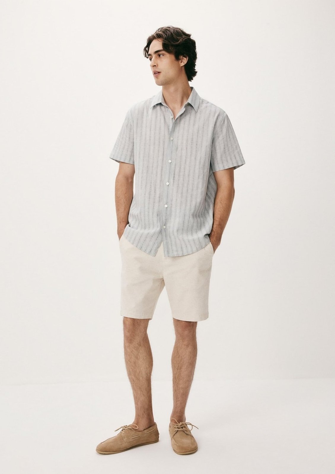 Bermuda Masculina Reta Com Linho Hering
