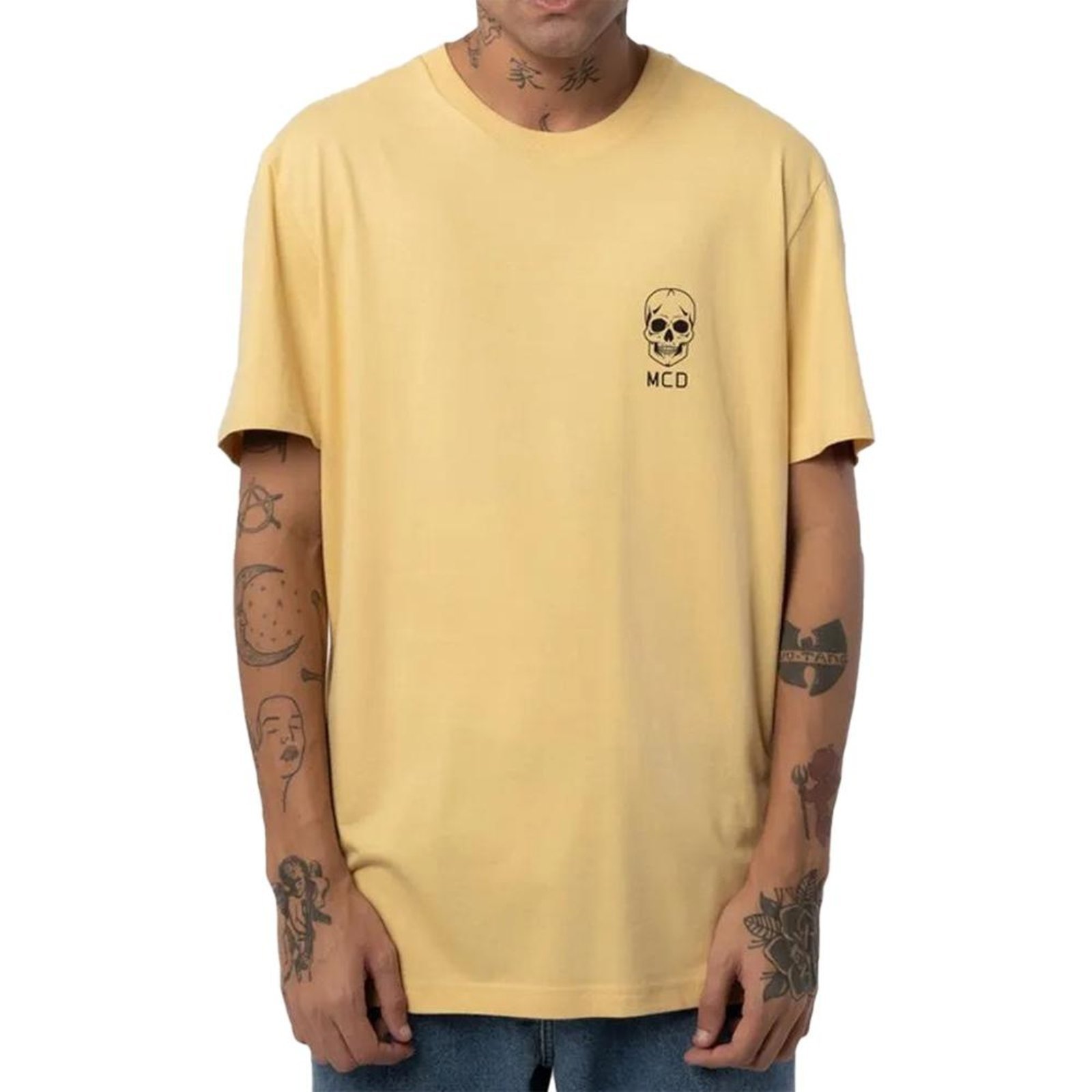 Camiseta MCD Logo Caveira SM25 Masculina Amarelo Ensol