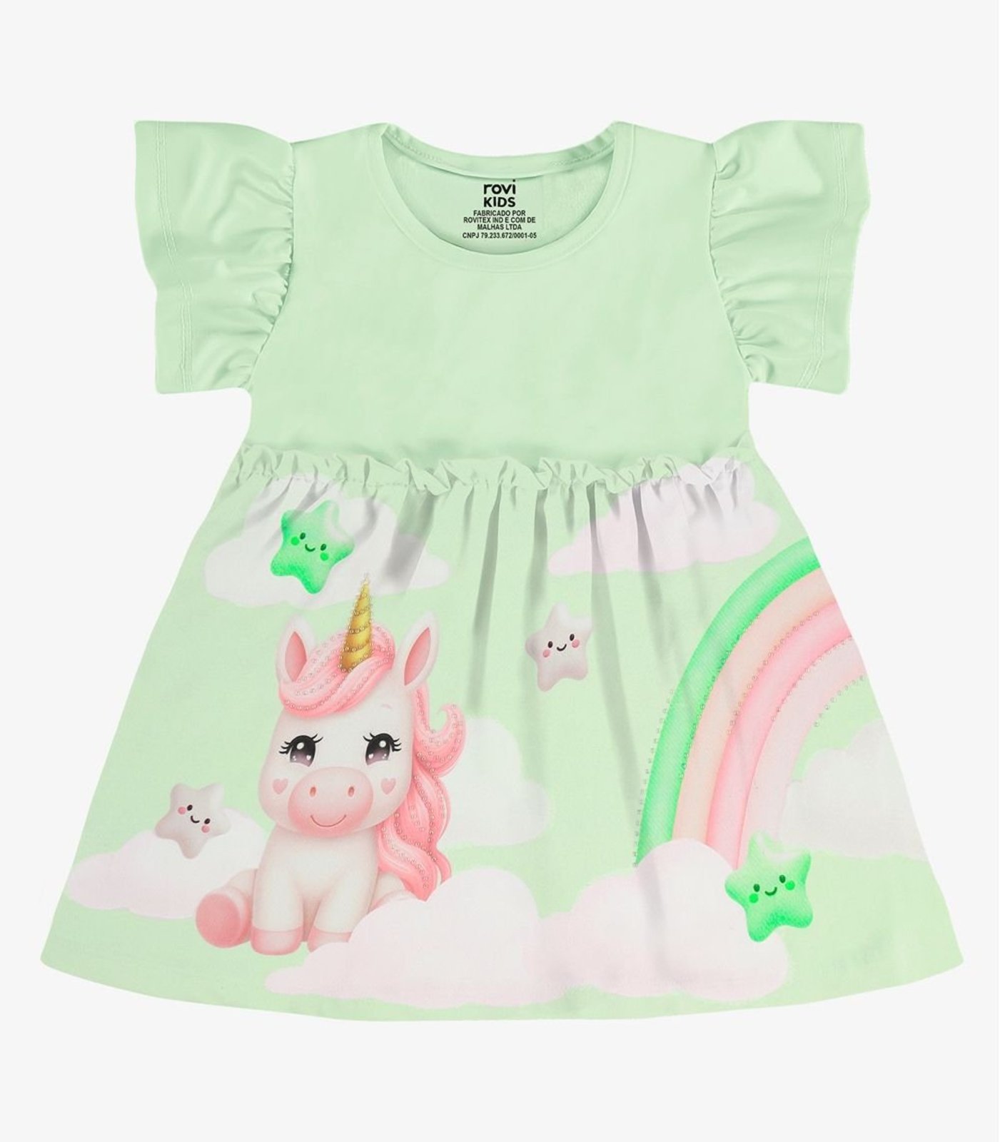 Infantil - Vestido Com Estampa Malha Rovi Verde