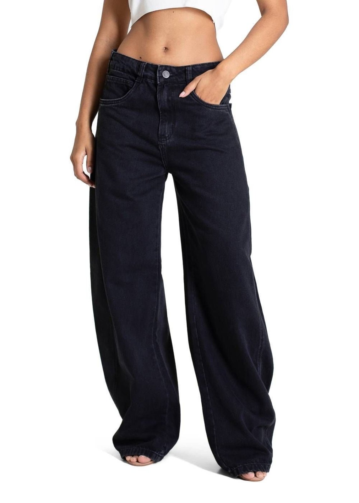 Calça Jeans Sawary Barrel - 283746 - Preto - Sawary