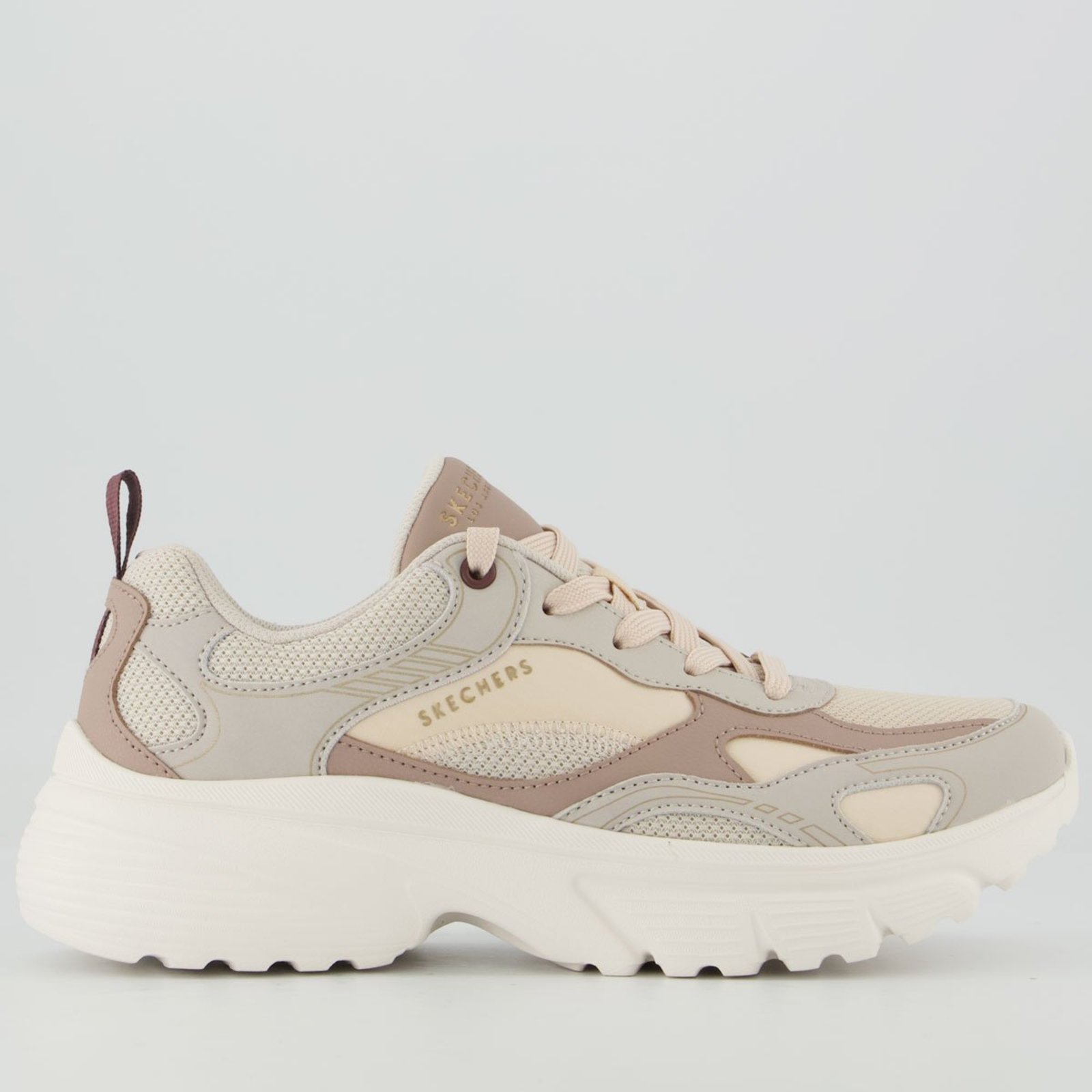 Tênis Skechers E' Clypse Lite Feminino Cinza e Bege