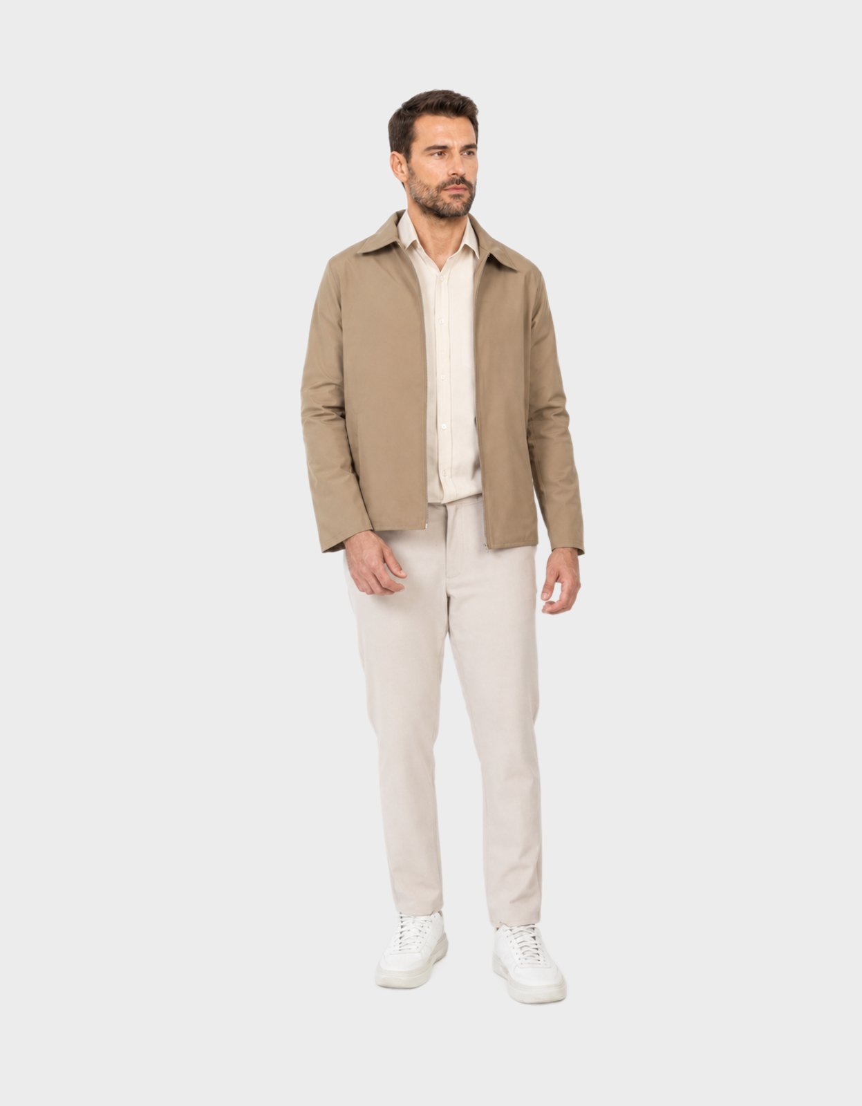 Casaco Masculino Pompier Em Nyton Com Forro Fino Caqui