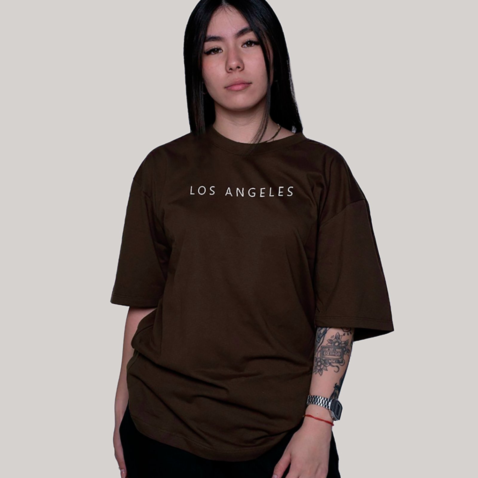 Camiseta Ousy Los Angeles Oversized Unissex Marrom