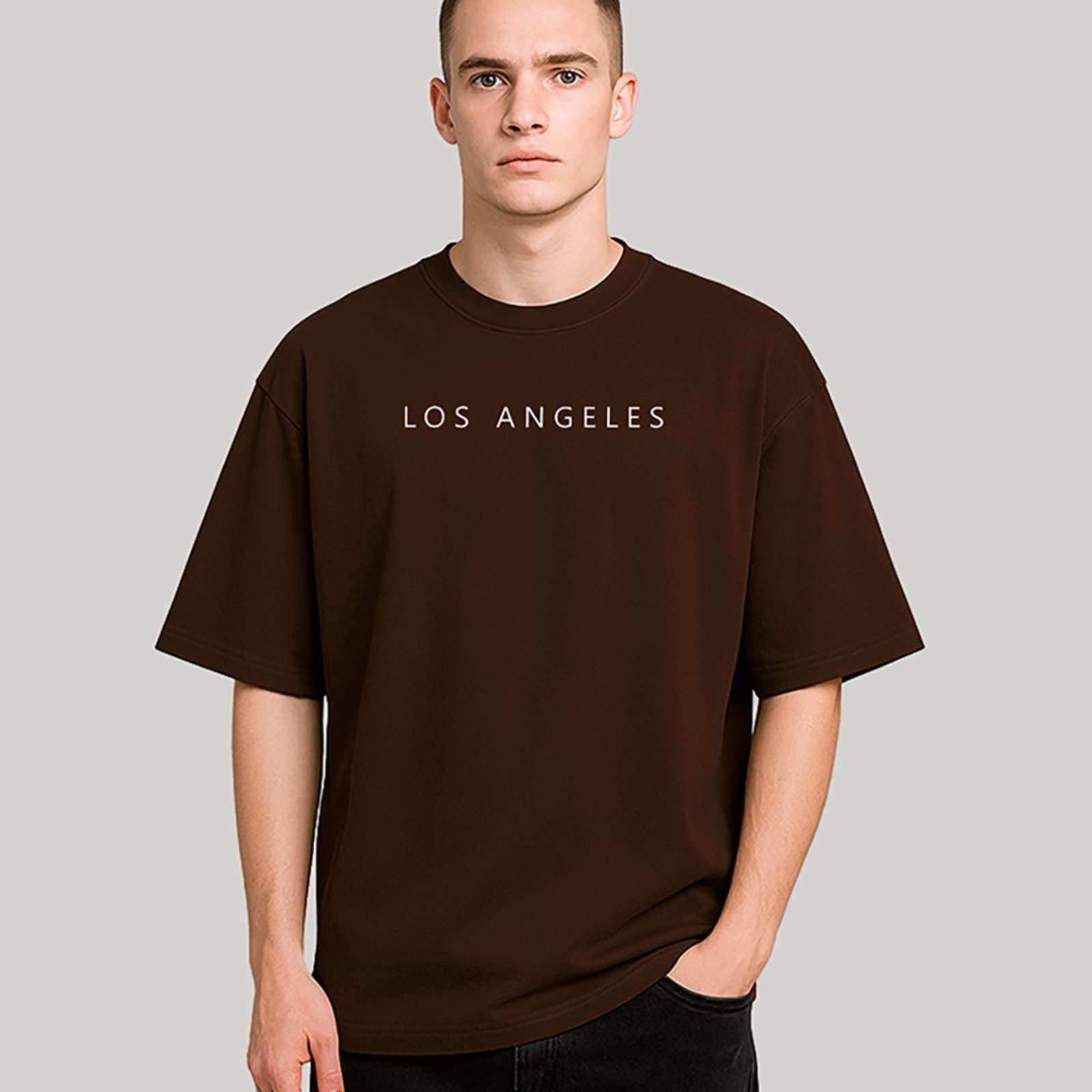 Vista 3 Camiseta Ousy Los Angeles Oversized Unissex marrom ousy marrom
