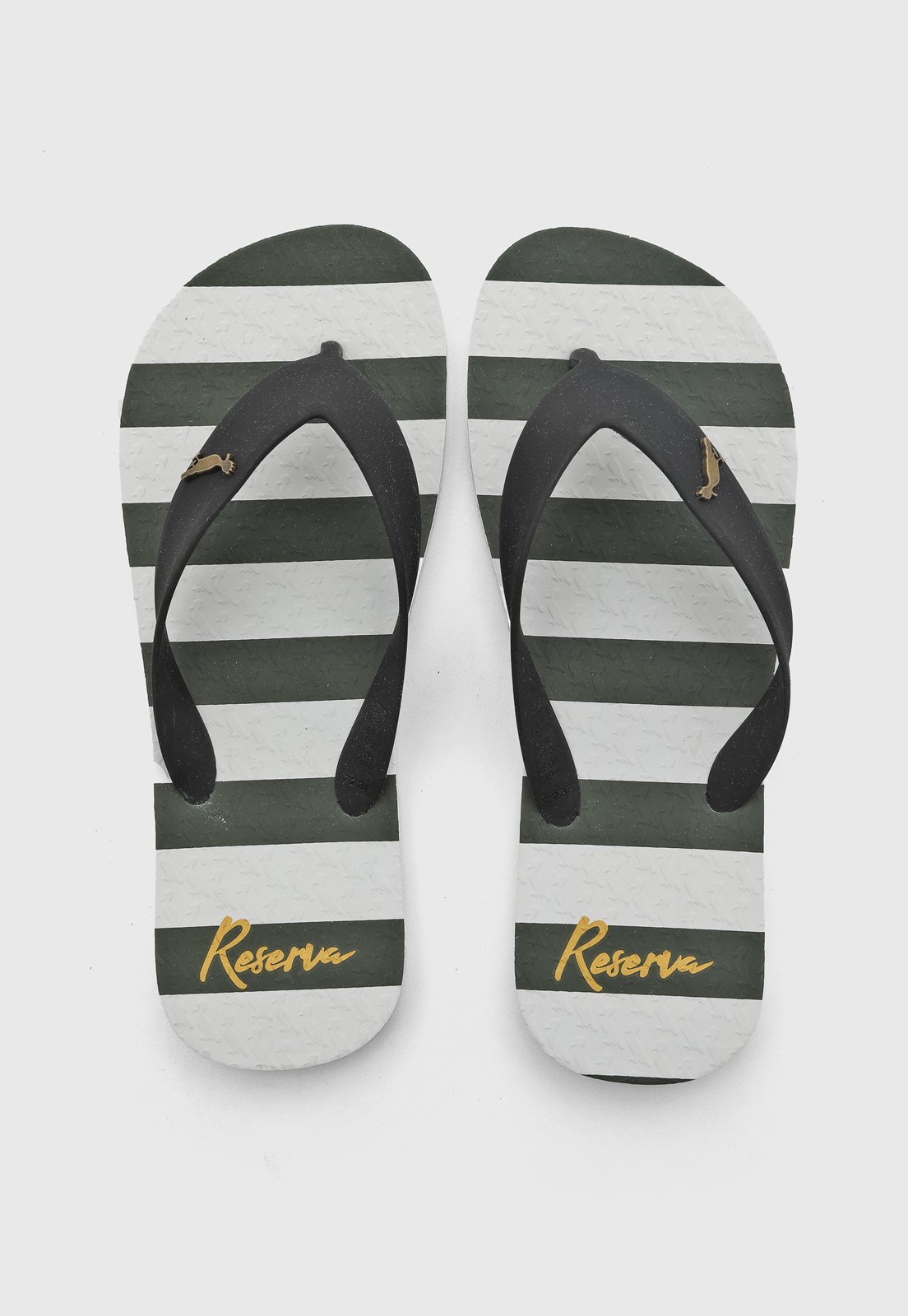 Chinelo Masculino Reserva Listrado Preto