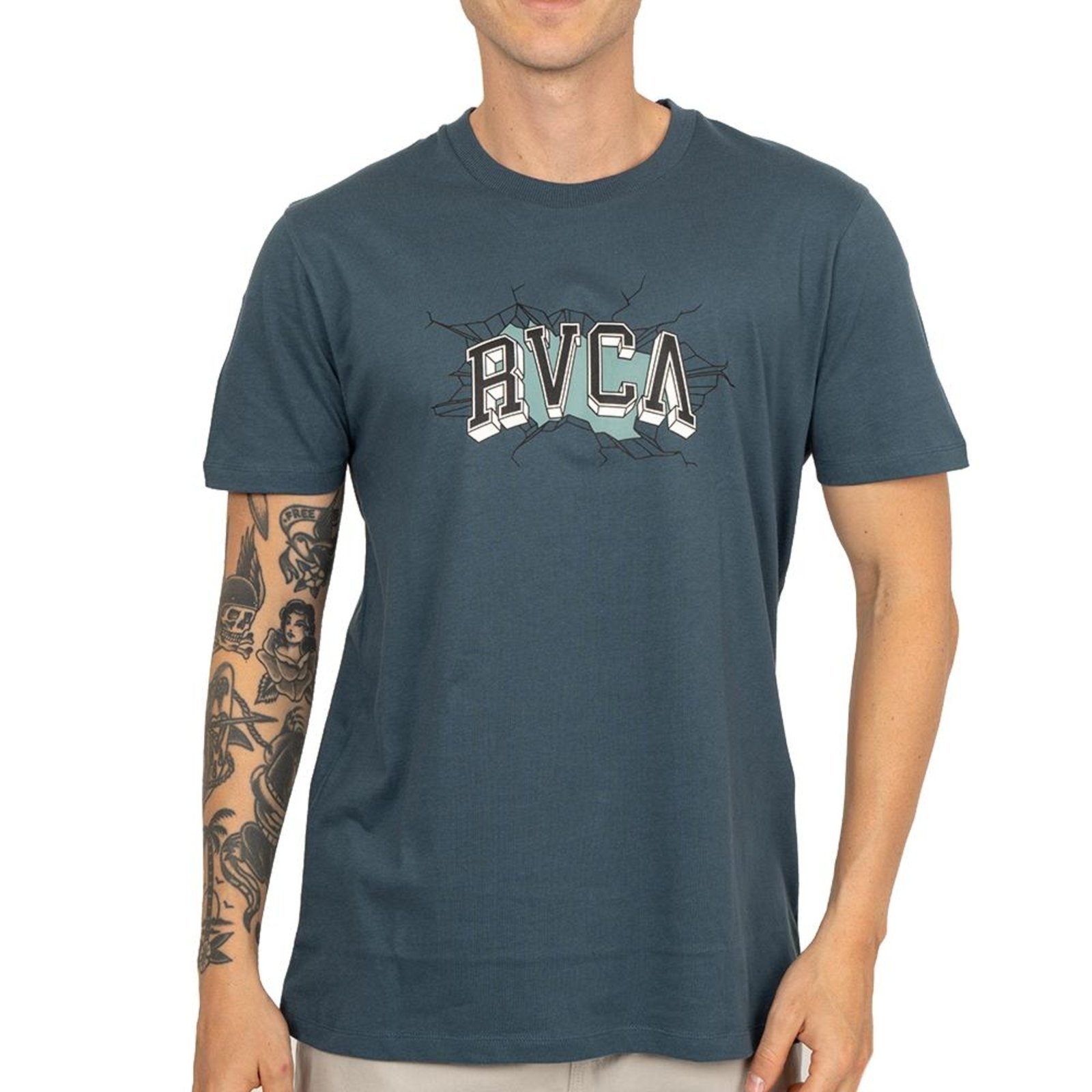 Vista 2 Camiseta RVCA Breaks Tank SM26 Masculina Escuro azul RVCA azul