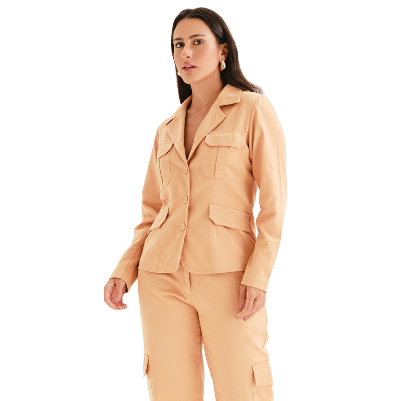 Casaco Feminino de Sarja Caramelo Mara Caboo