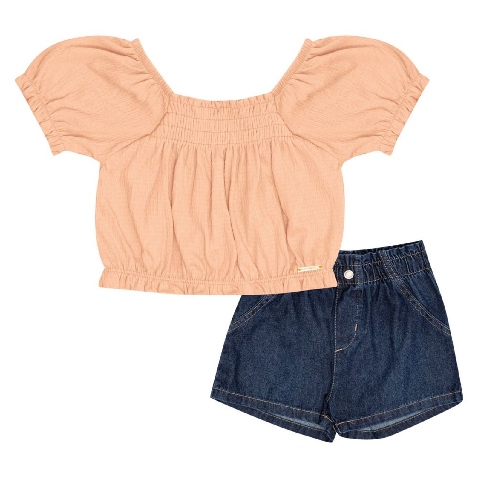 Infantil - Conjunto Primeiros Passos Menina - Pessego - 50621-1292 Laranja