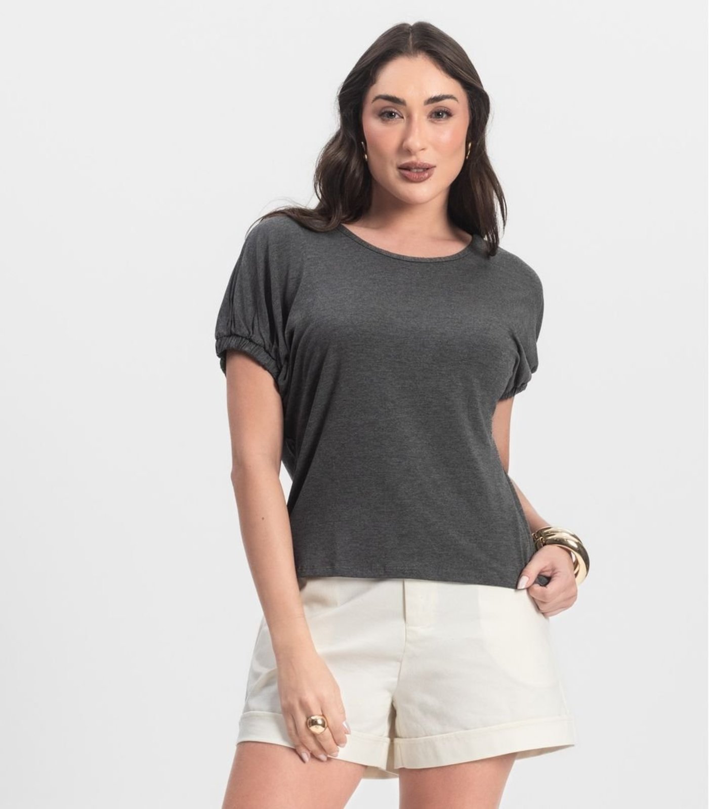 Vista 2 Blusa Feminina Viscose Infinita Cor verde INFINITA COR verde